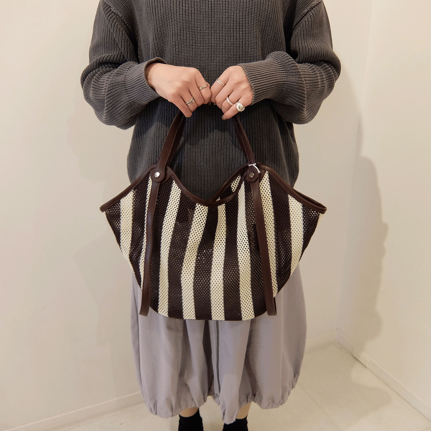 メッシュ2ハンドルトートバッグ - 画像1