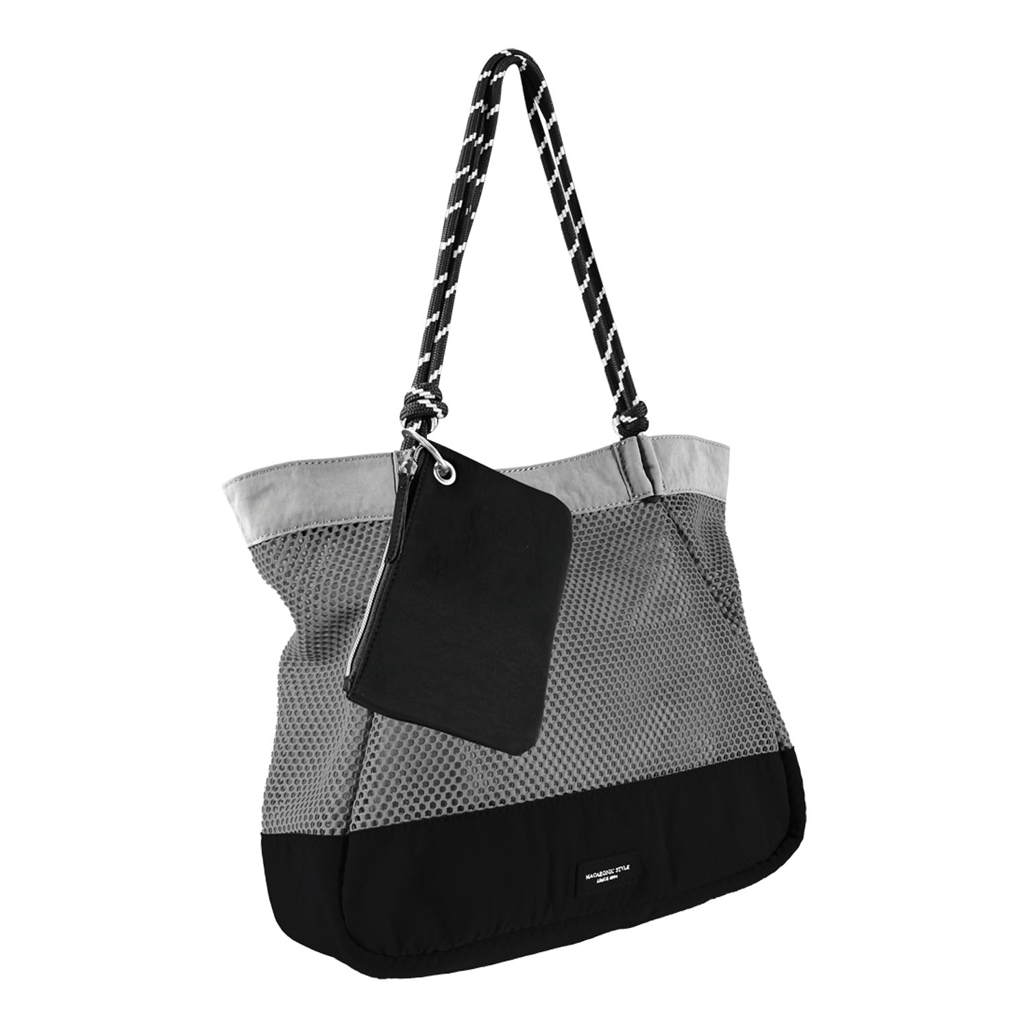 MACARONIC STYLE ポーチ付メッシュロープハンドルトートバッグ - 画像3