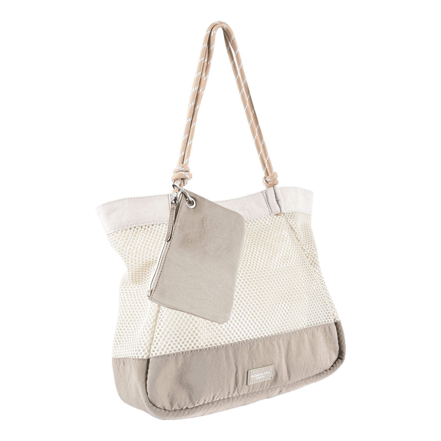 MACARONIC STYLE ポーチ付メッシュロープハンドルトートバッグ - 画像5