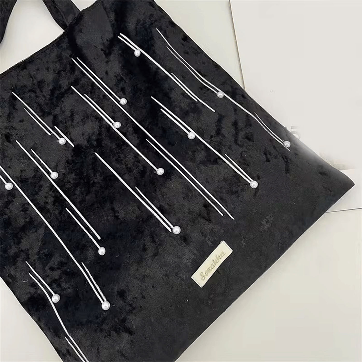 ベルベットパール付きトートバッグ - 画像5