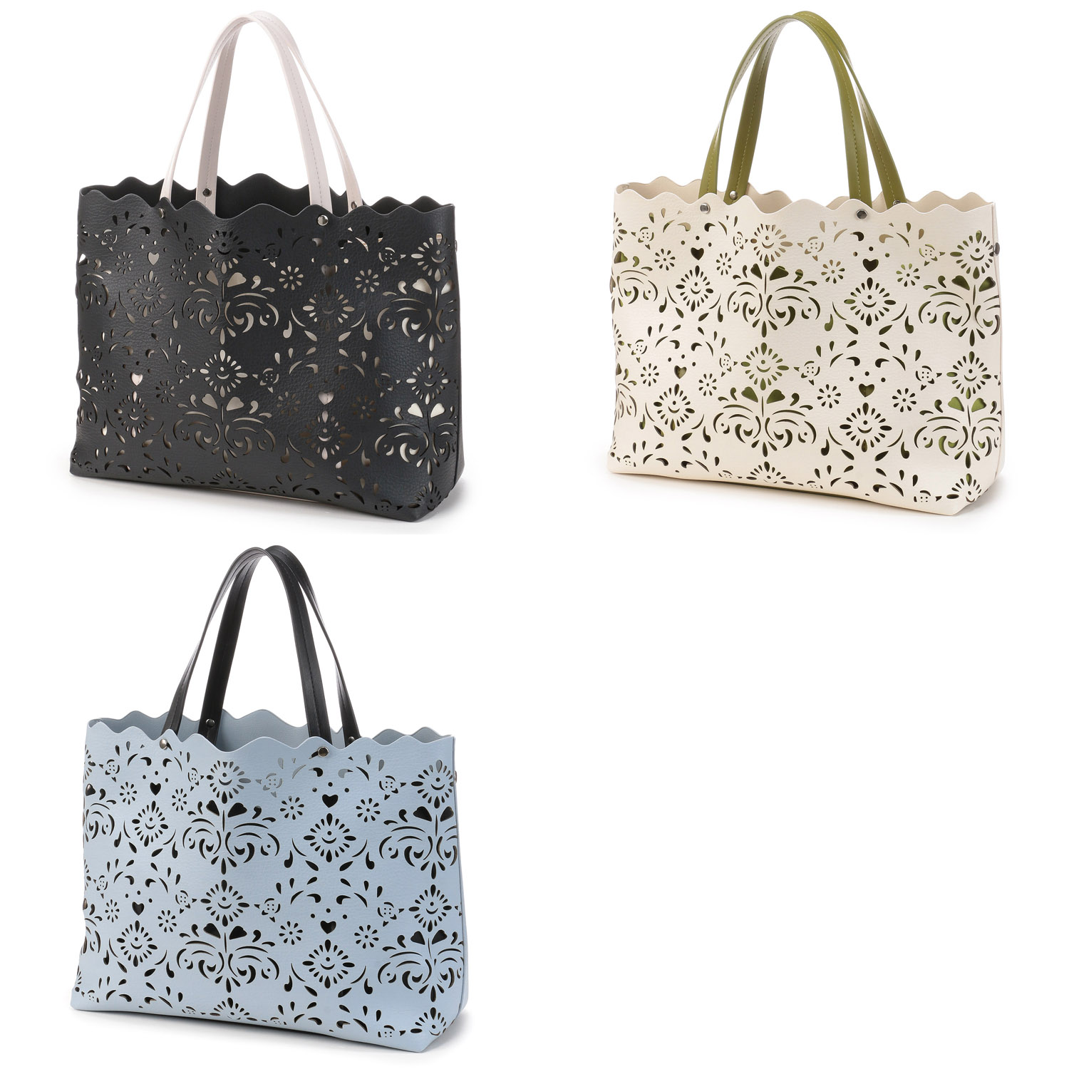 フラワーパンチングトートバッグ