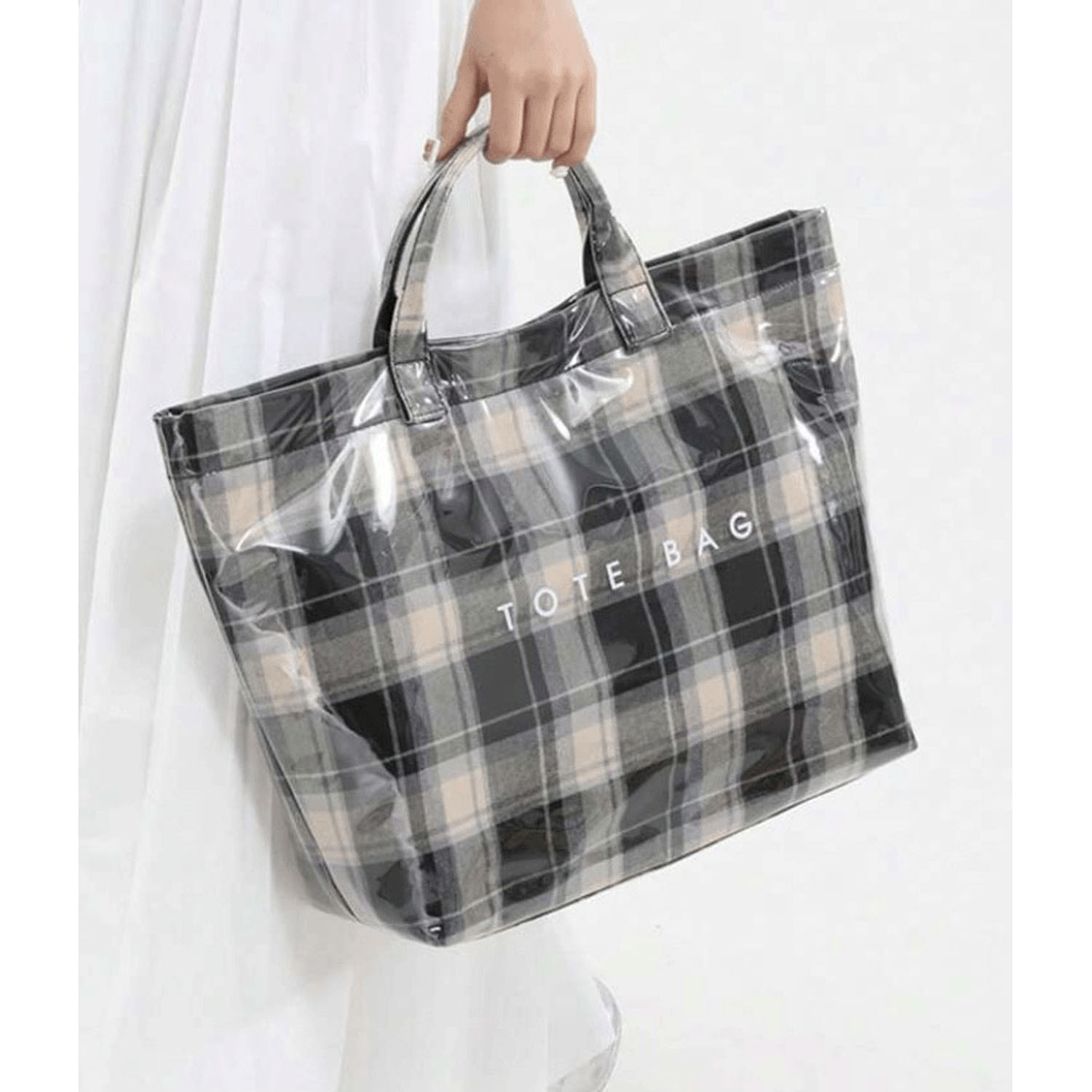 PVCチェックトートバッグ - 画像4