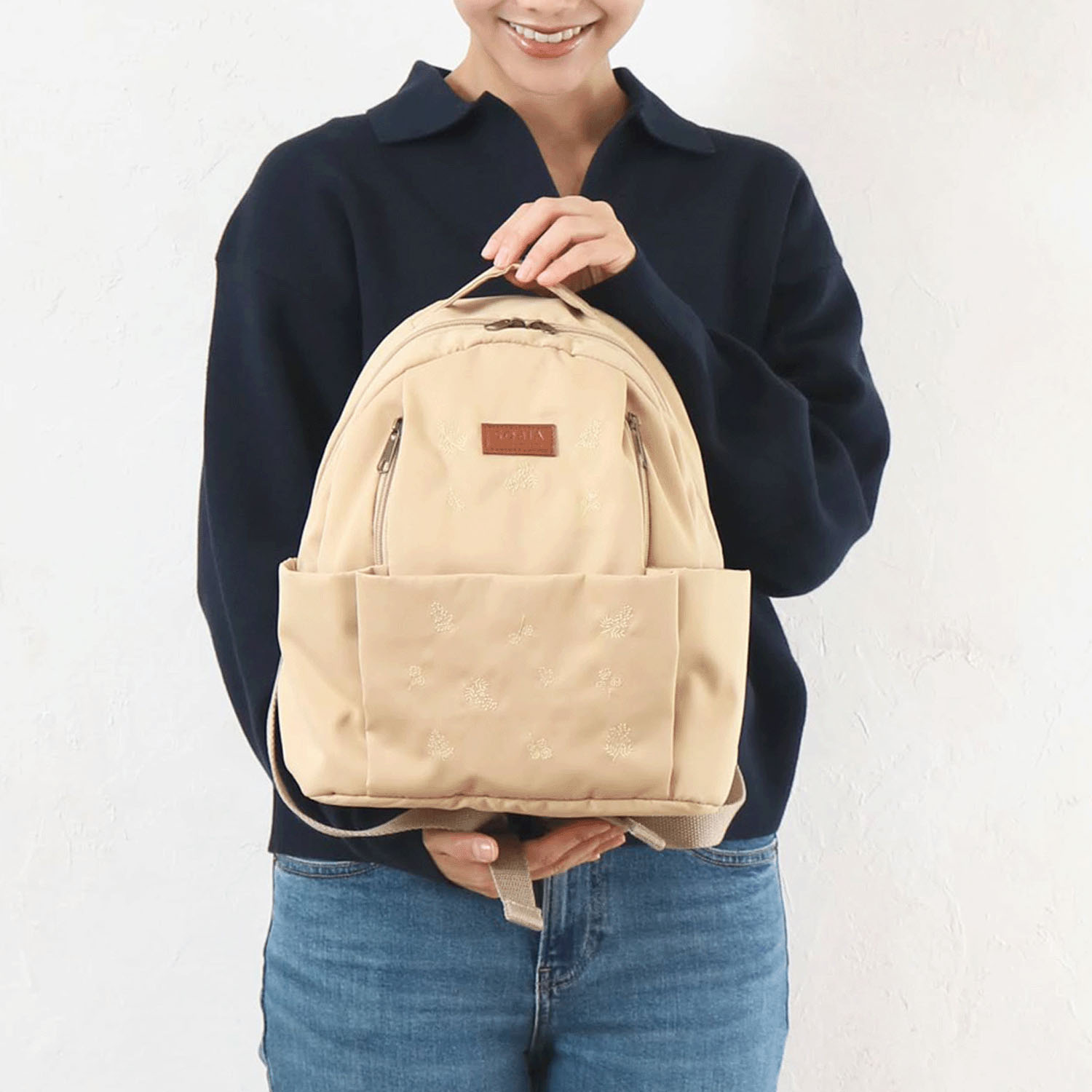 撥水フルール刺繍リュックサック - 画像2