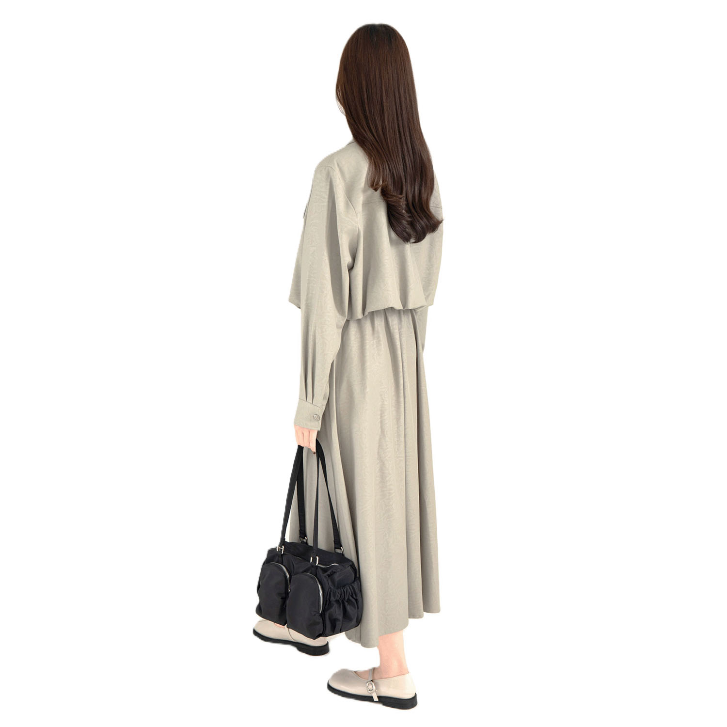 adia 2ポケットデザインナイロン横長バッグ - 画像5