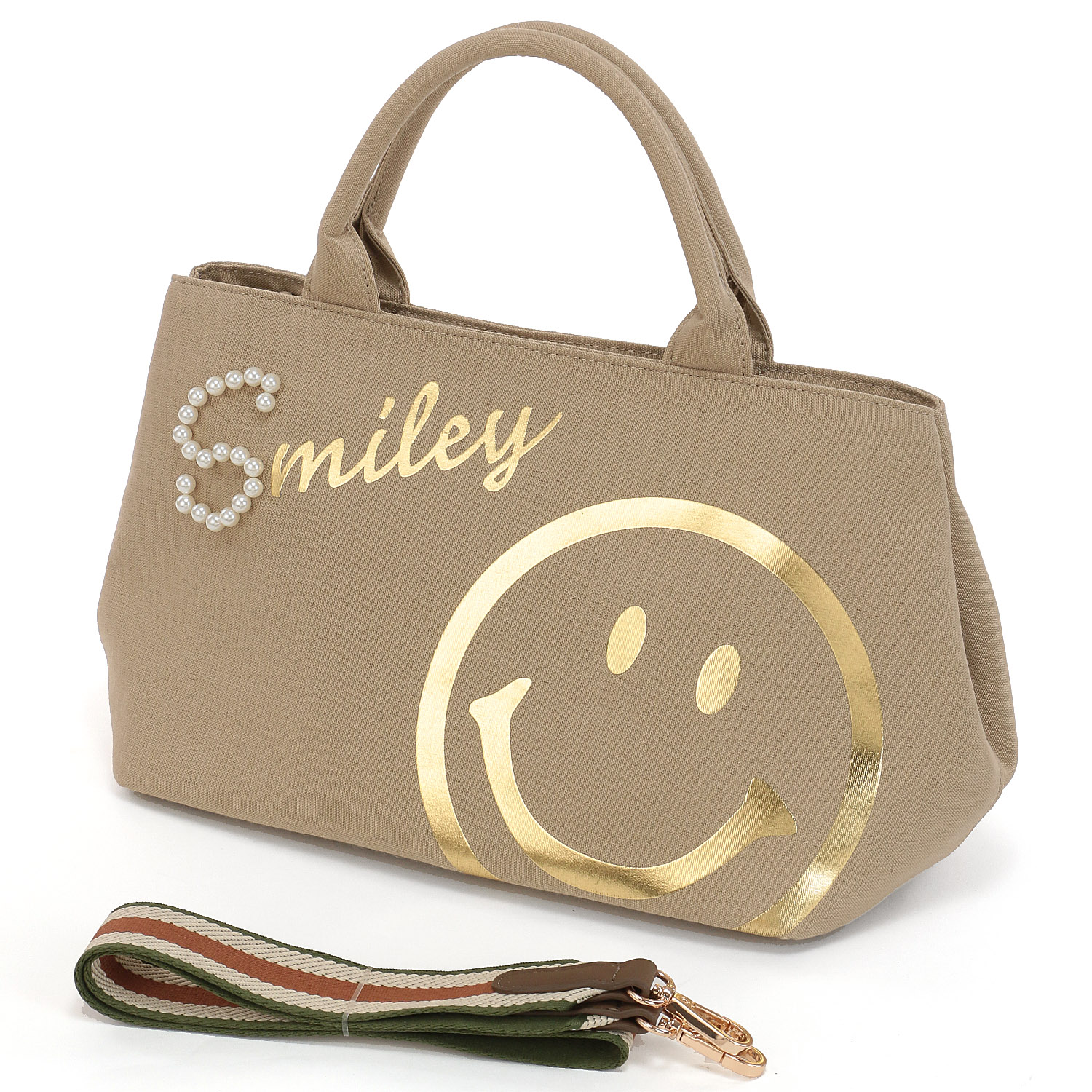 COOCO スマイルロゴパール×箔プリント2WAYトートバッグ - 画像4