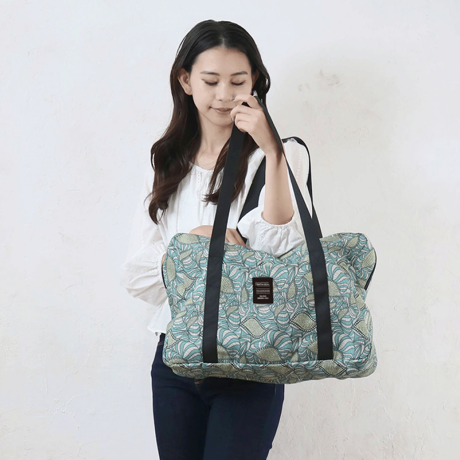 ラタプリント折り畳みボストンバッグ - 画像3