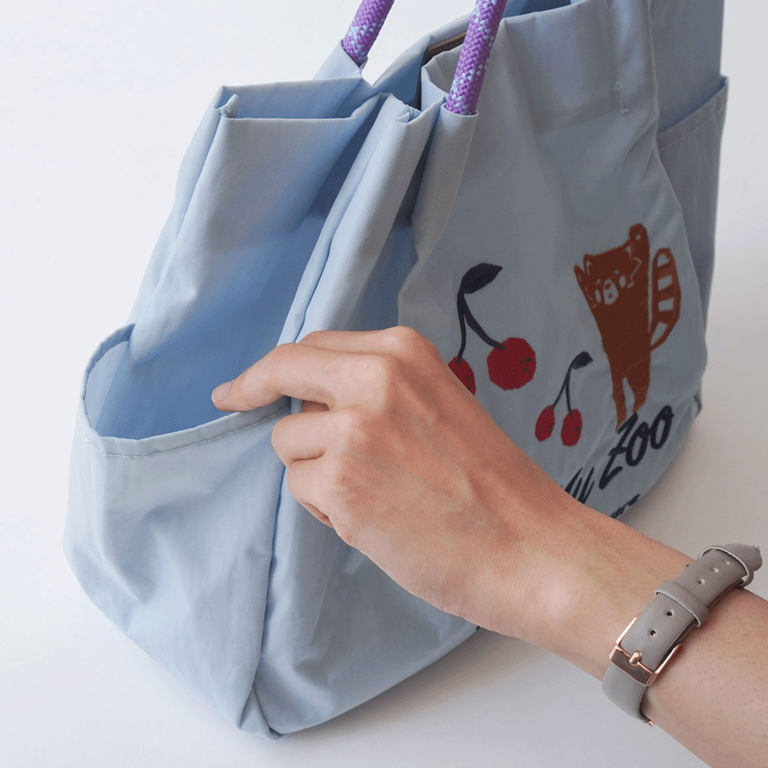 HI！MY ZOO アニマル刺繍ロープハンドルトートバッグ - 画像9