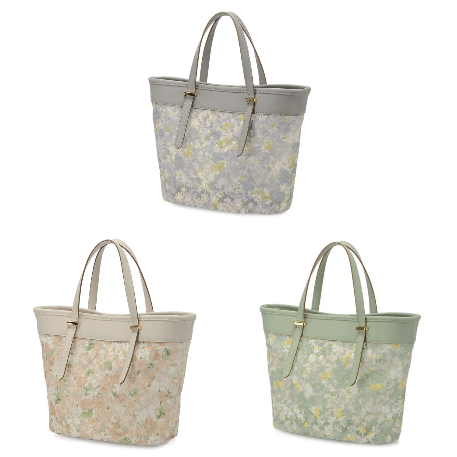 フラワー刺繍×PVC2WAYバッグ