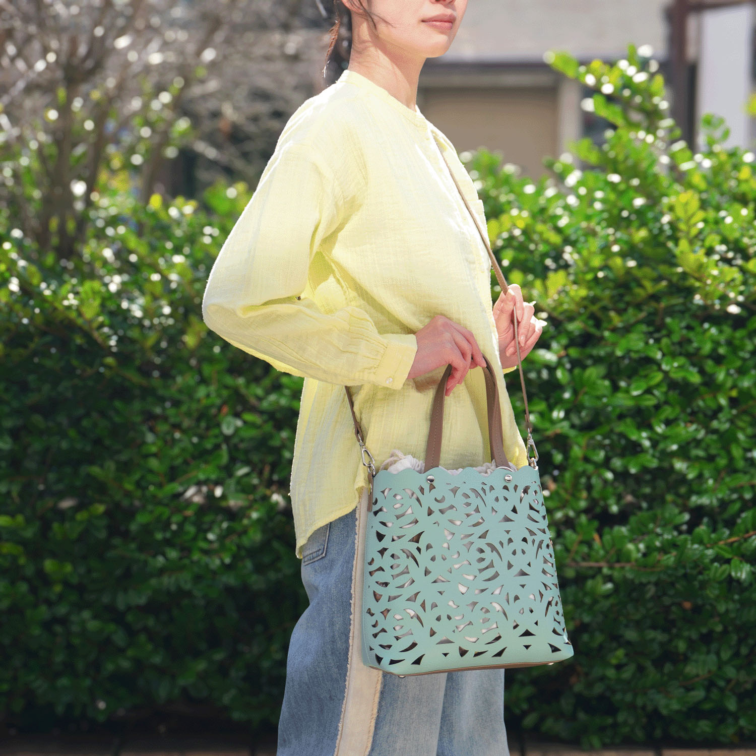 2WAYパンチングトートミニバッグ