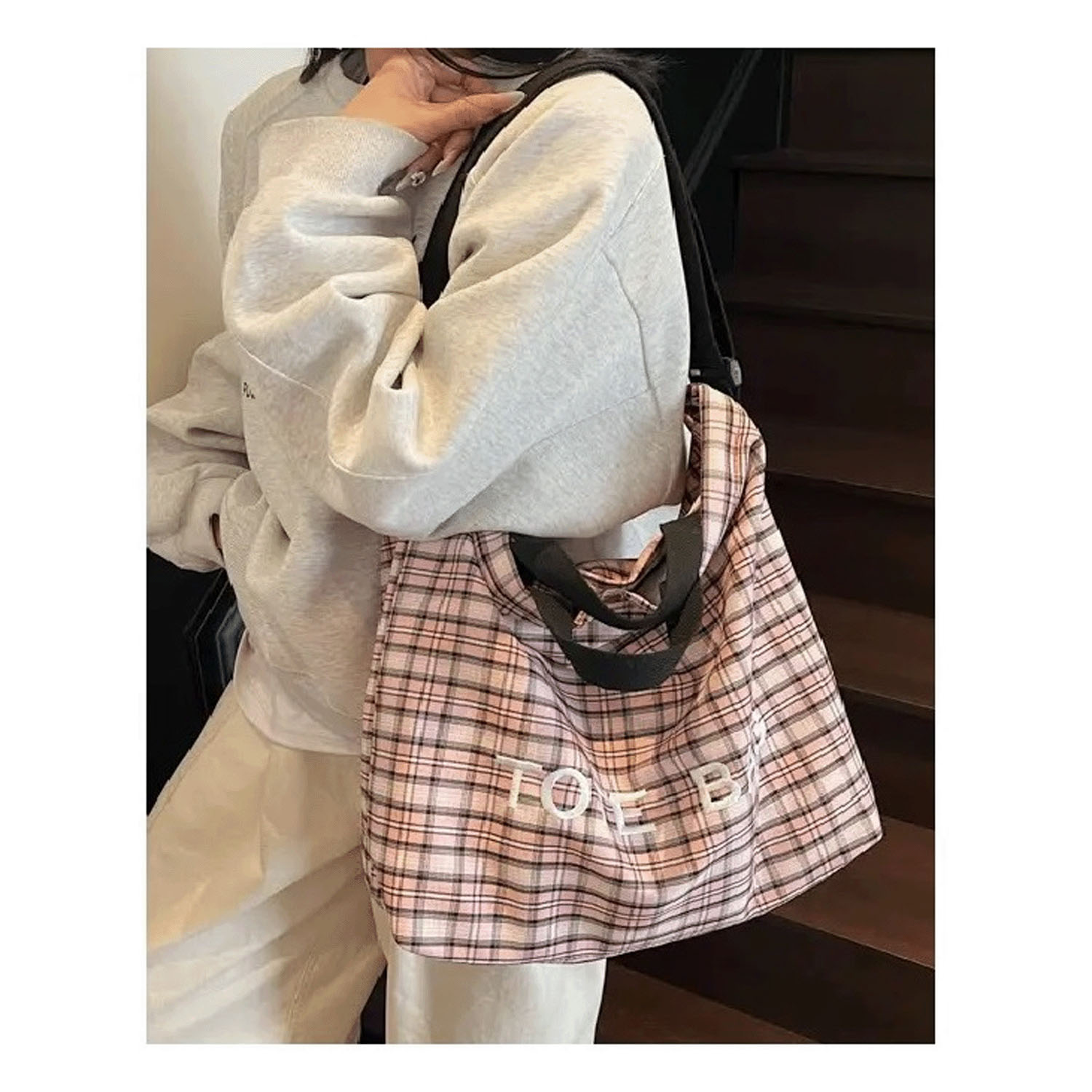 チェック2WAYトートバッグ - 画像9