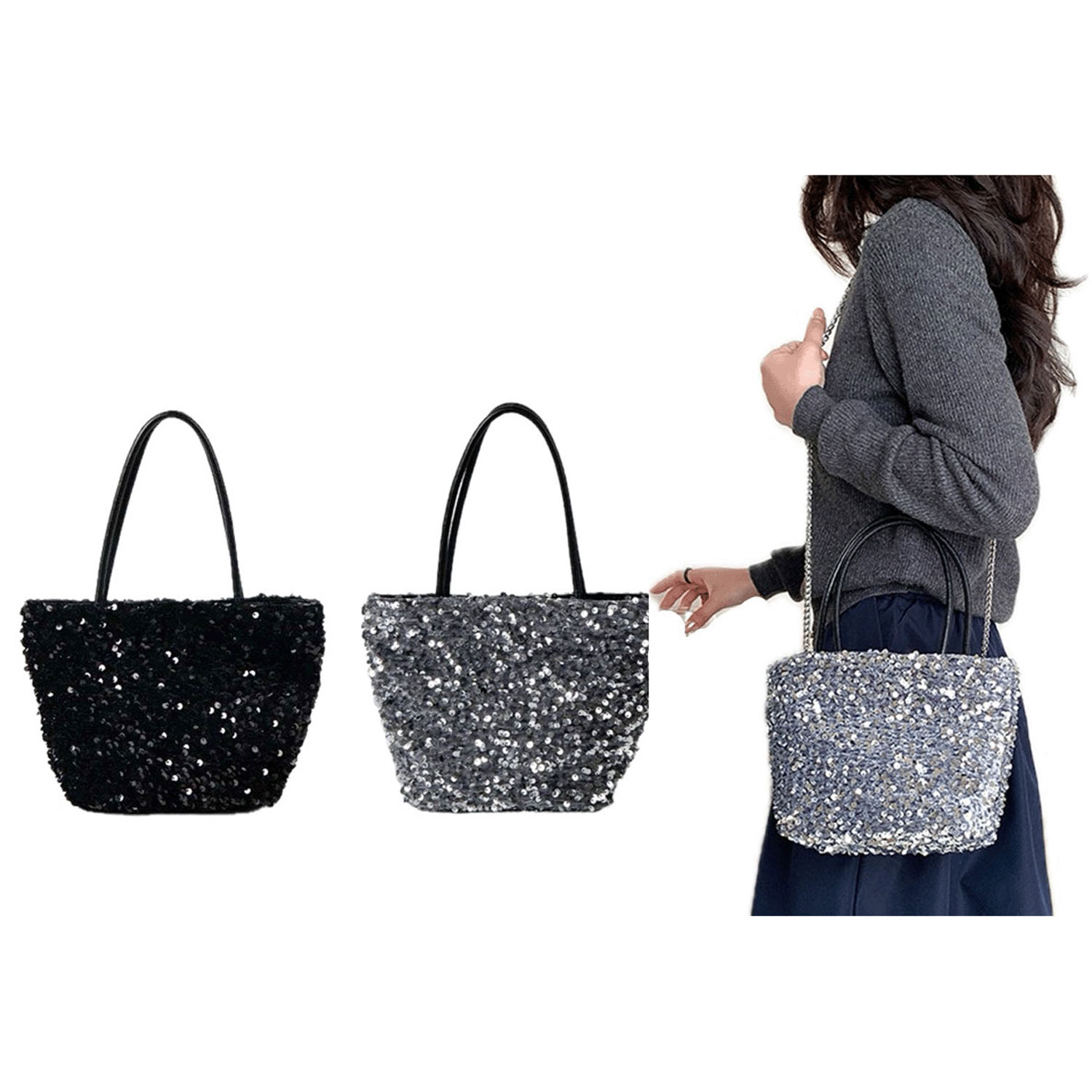 adia スパンコール2WAYバッグ - 画像2