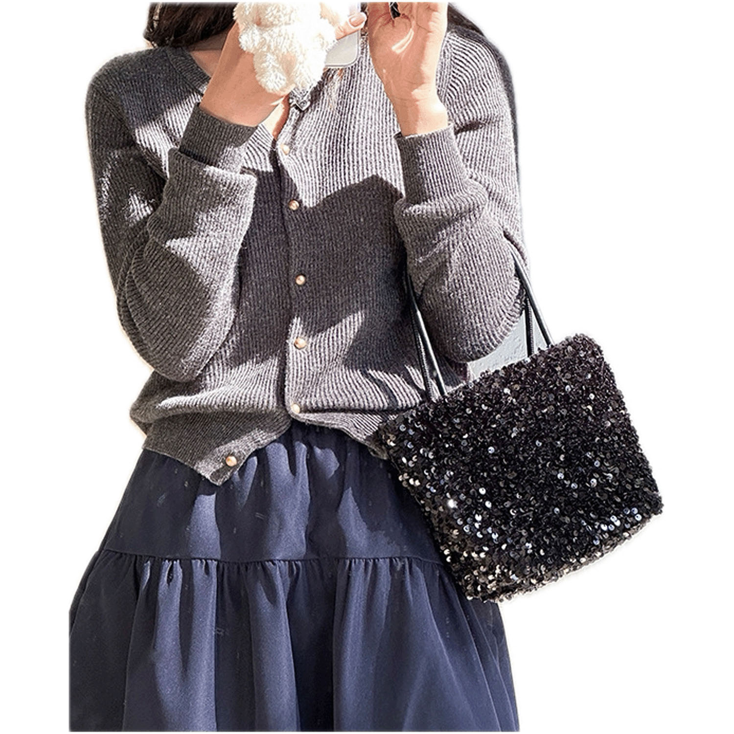 adia スパンコール2WAYバッグ