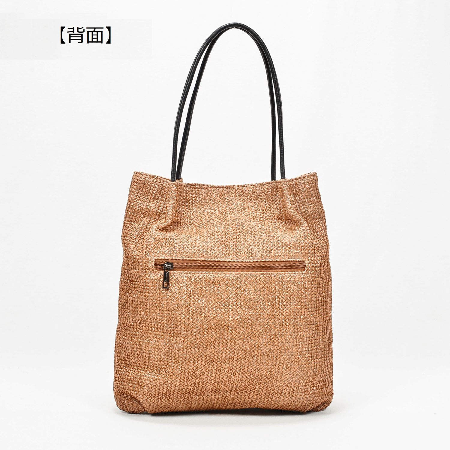 【22－00 在庫ある分で終了】ブラックスクエアパーツ付きPPトートバッグ - 画像5