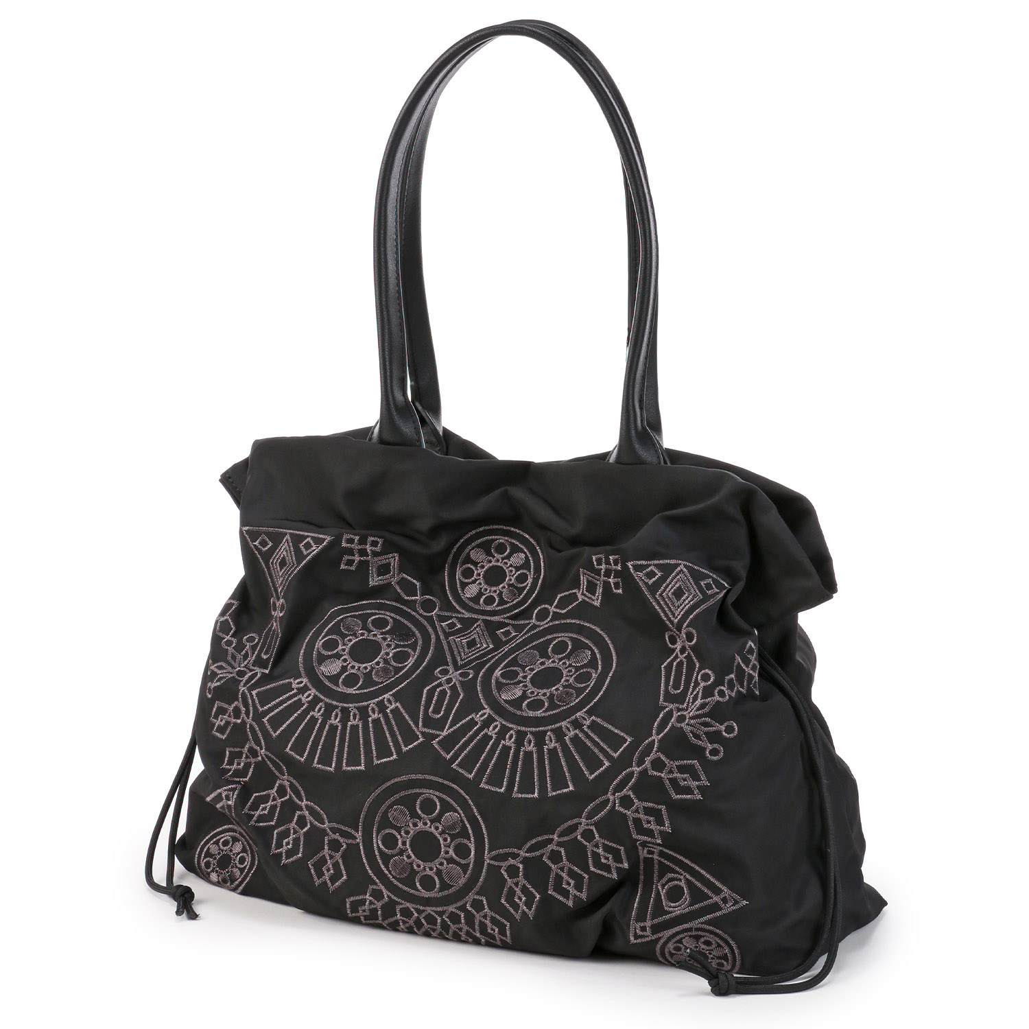 エスニック柄刺繍絞りトートバッグ - 画像2