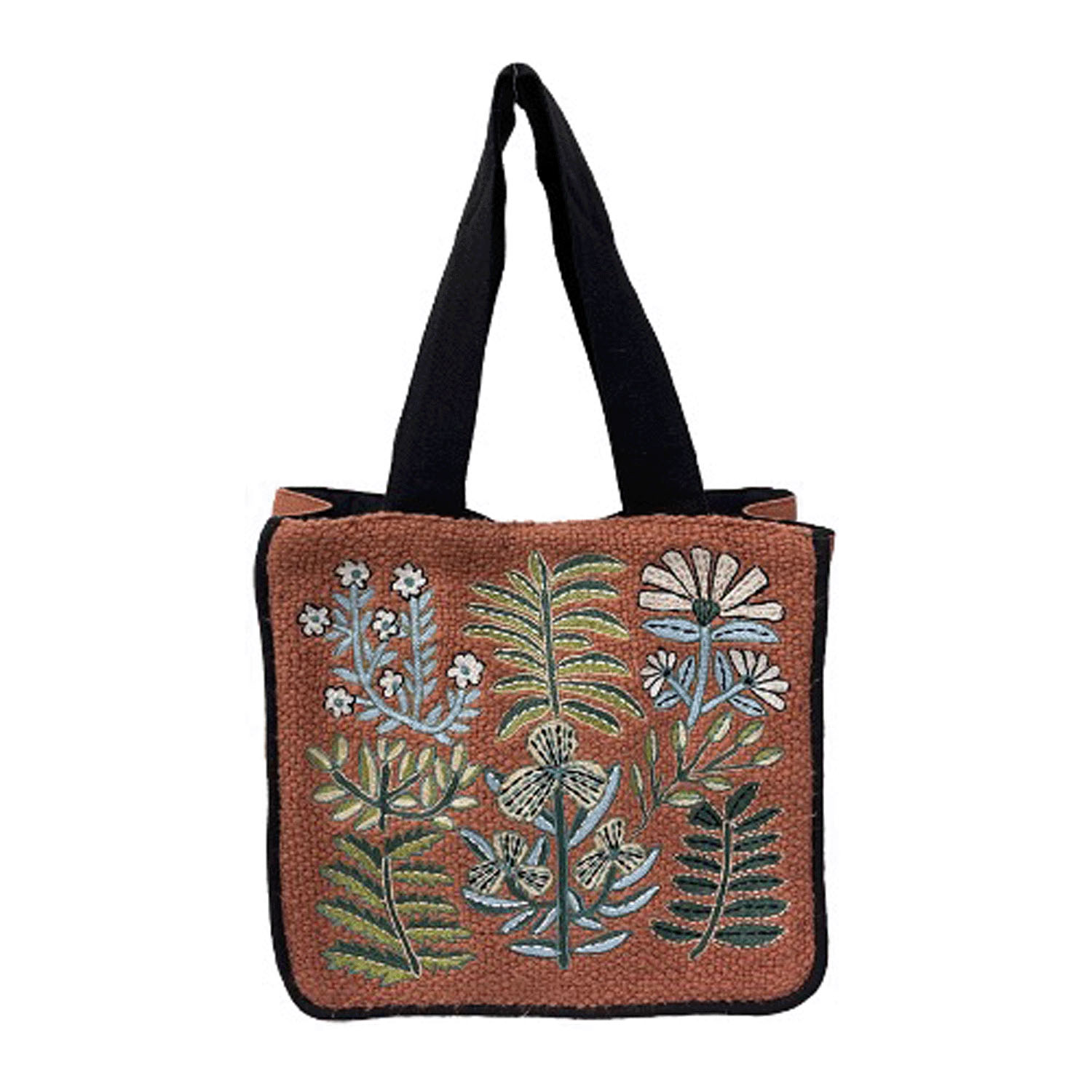 プラント刺繍マチ付きトートバッグ - 画像3