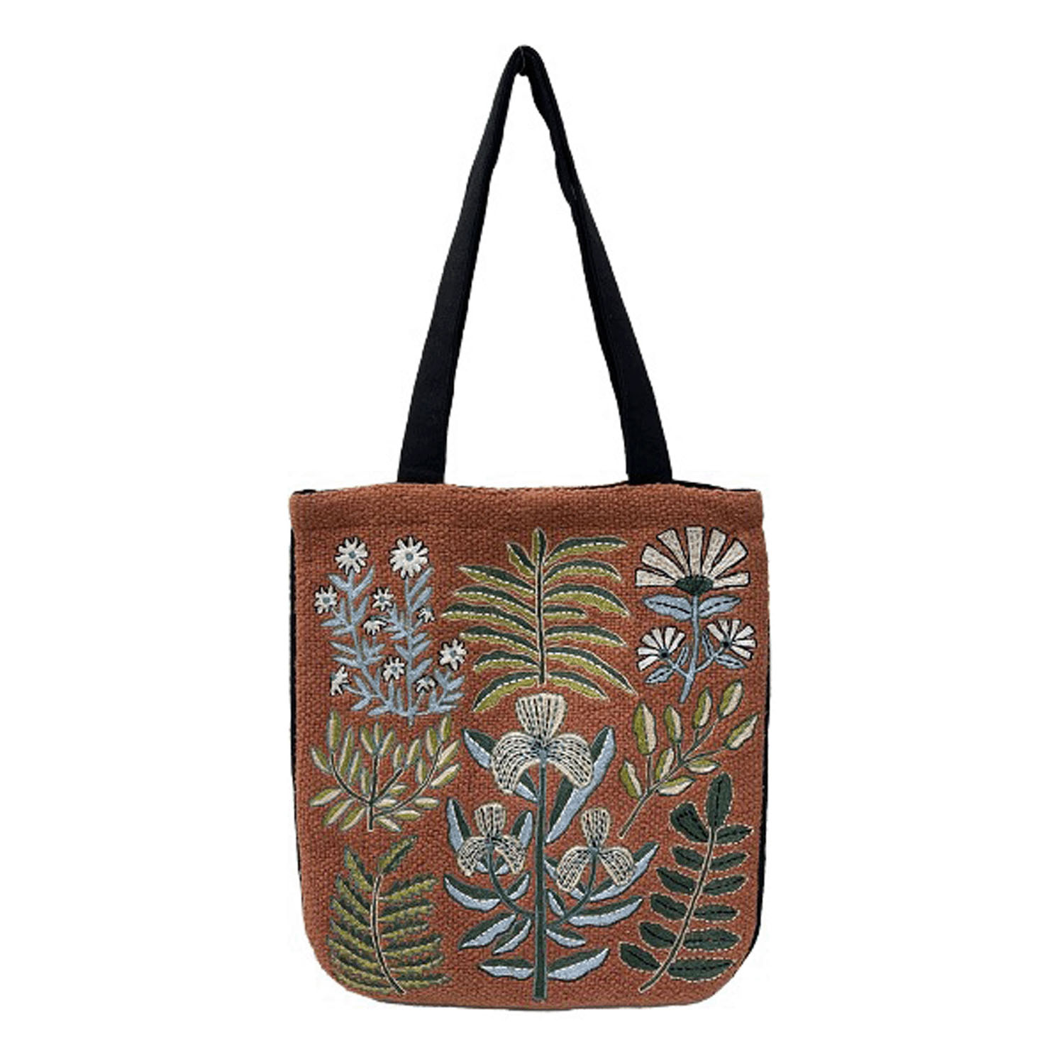 プラント刺繍フラットトートバッグ - 画像3