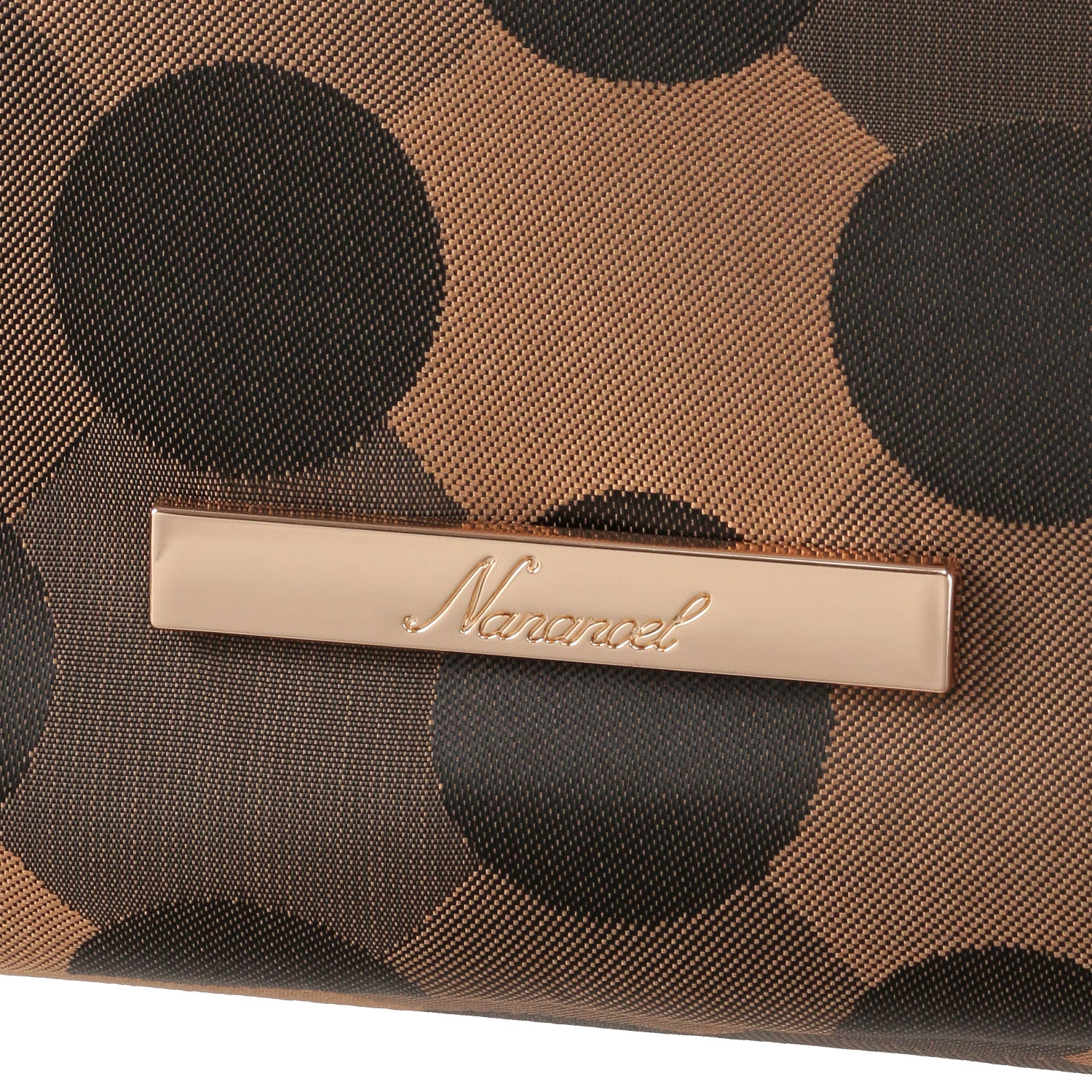 Nananoelカラビナ付きドット柄タック入り2WAYバッグ - 画像4