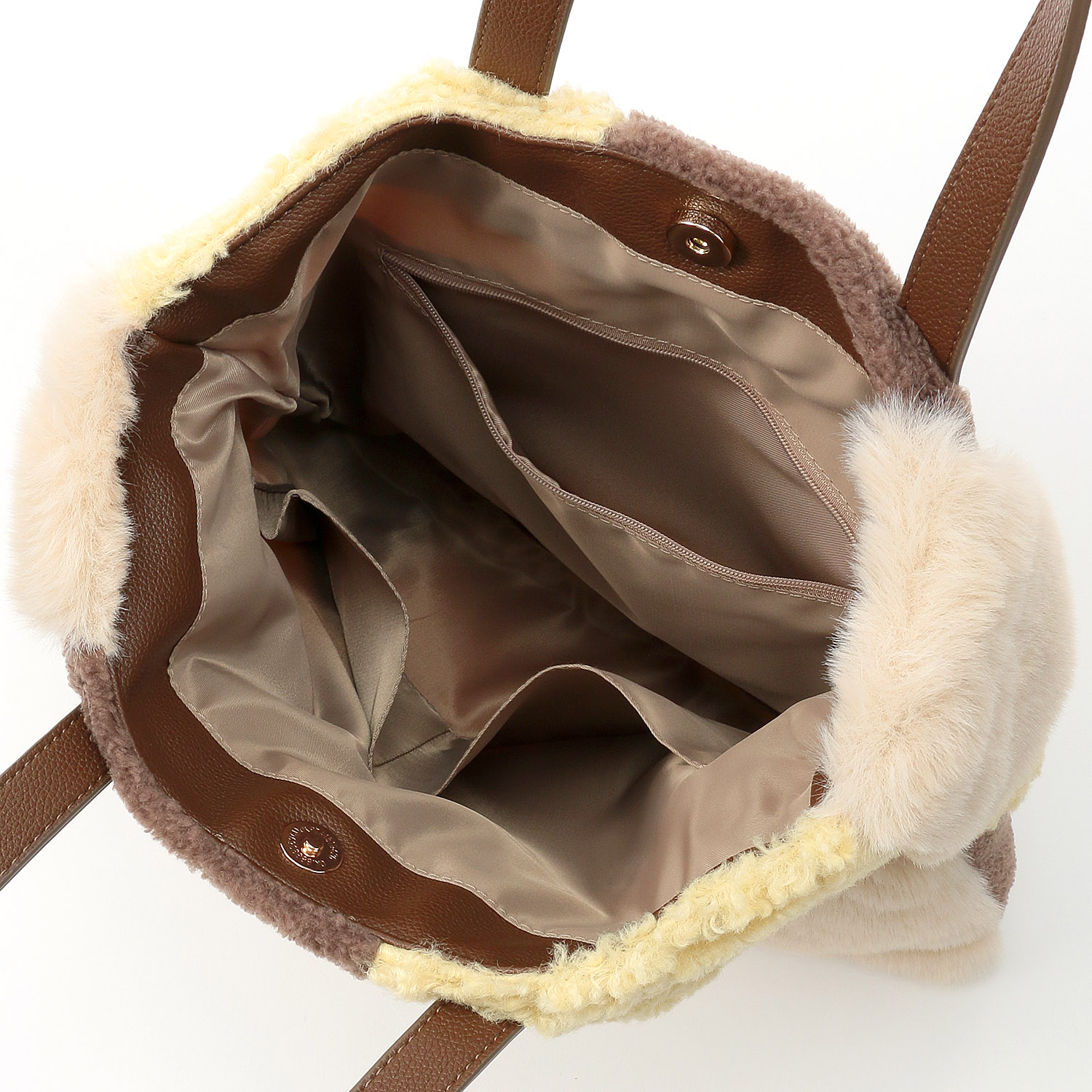 Nananoel エコファーパッチワークトートバッグ - 画像5