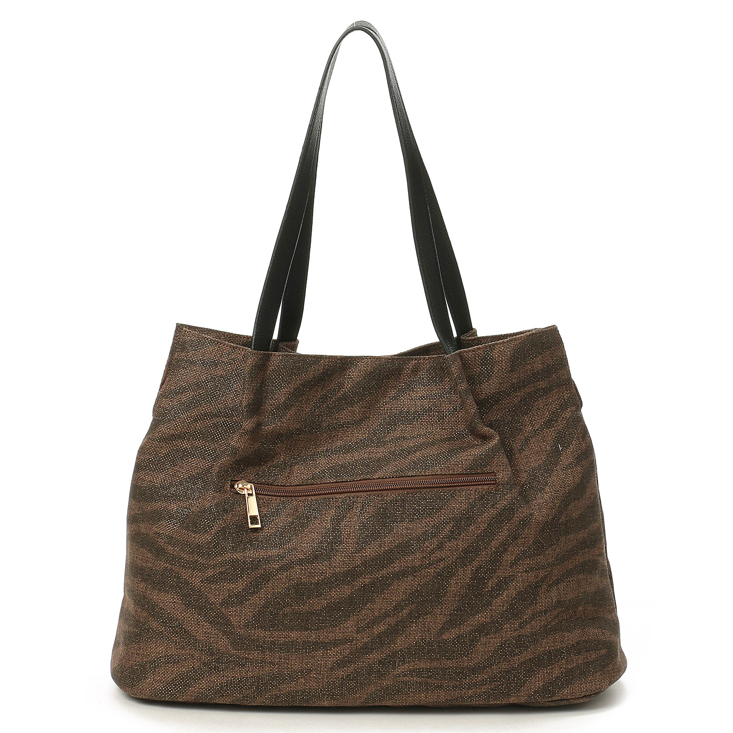 Nananoel ゼブラ柄メタルボタントートバッグ - 画像2