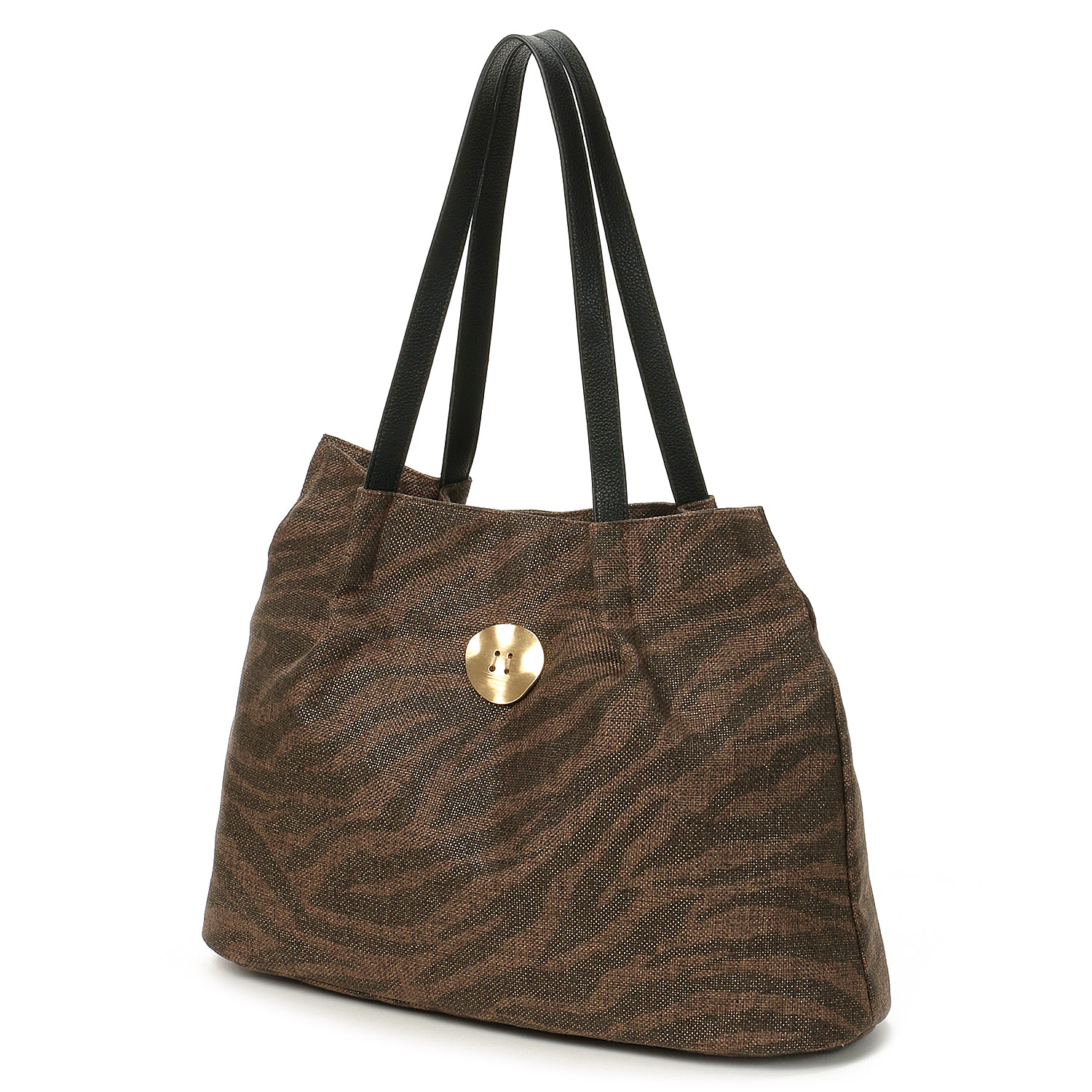 【21－00 在庫ある分で終了】Nananoel ゼブラ柄メタルボタントートバッグ