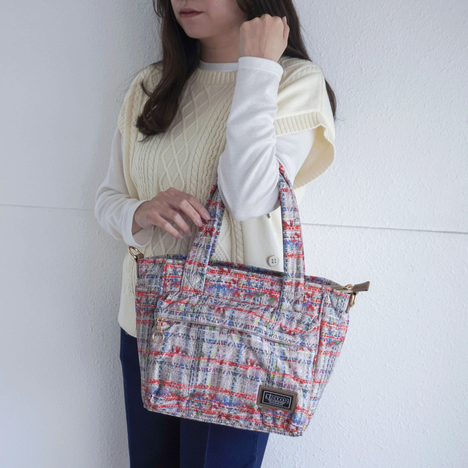 LINTONプリント トラベル2WAYバッグ