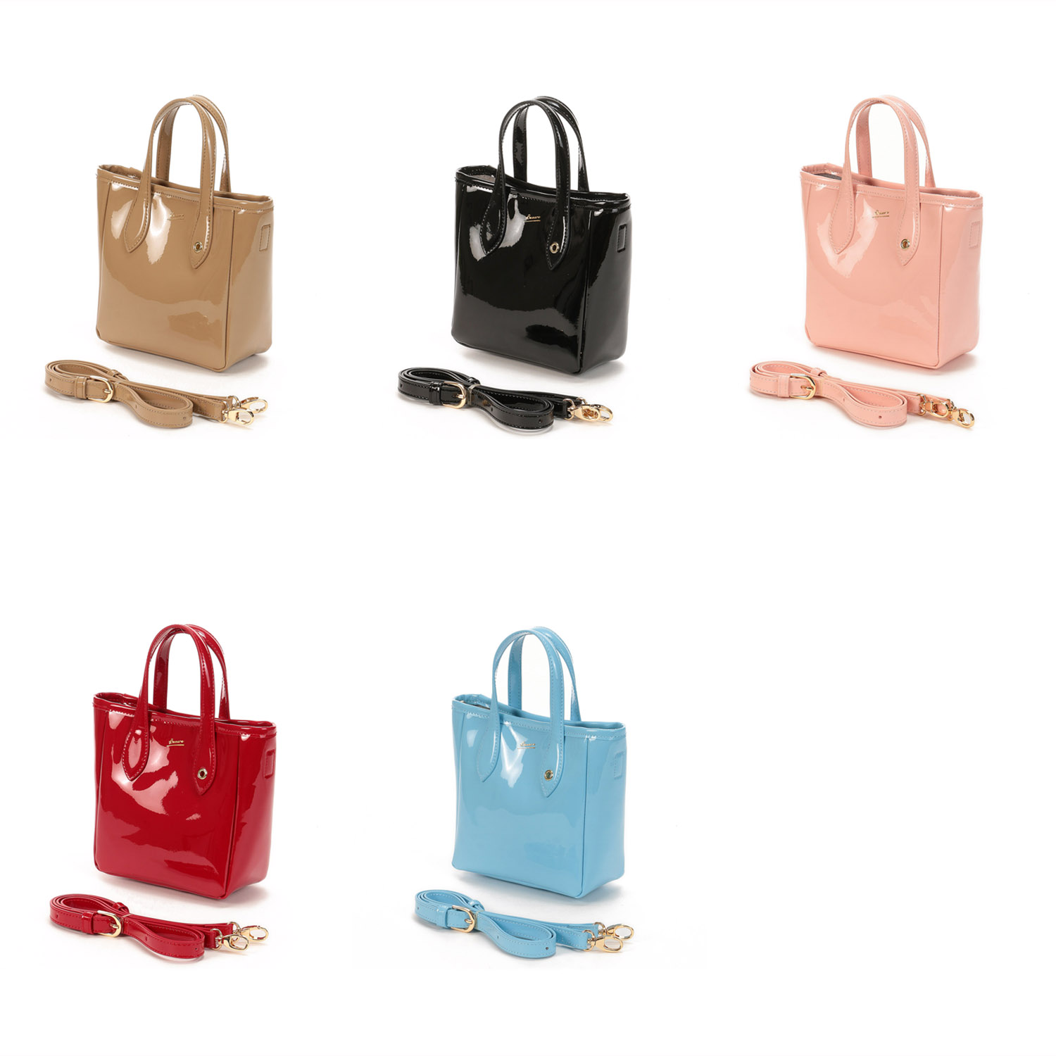 BEAURE エナメル2WAYミニトートバッグ