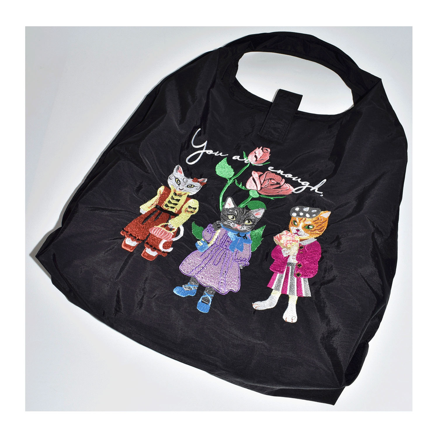 ネコ刺繍コンパクトトートバッグ - 画像3