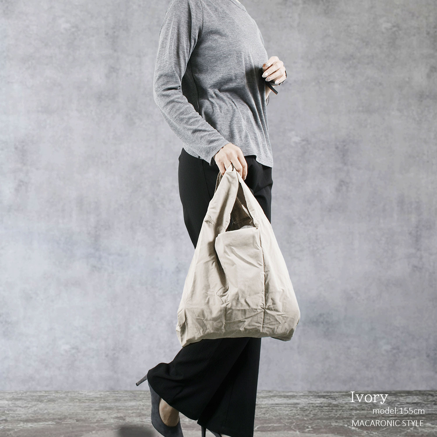 【54ー00は次回納期5月予定】MACARONIC STYLE シワナイロンエコバッグ - 画像6