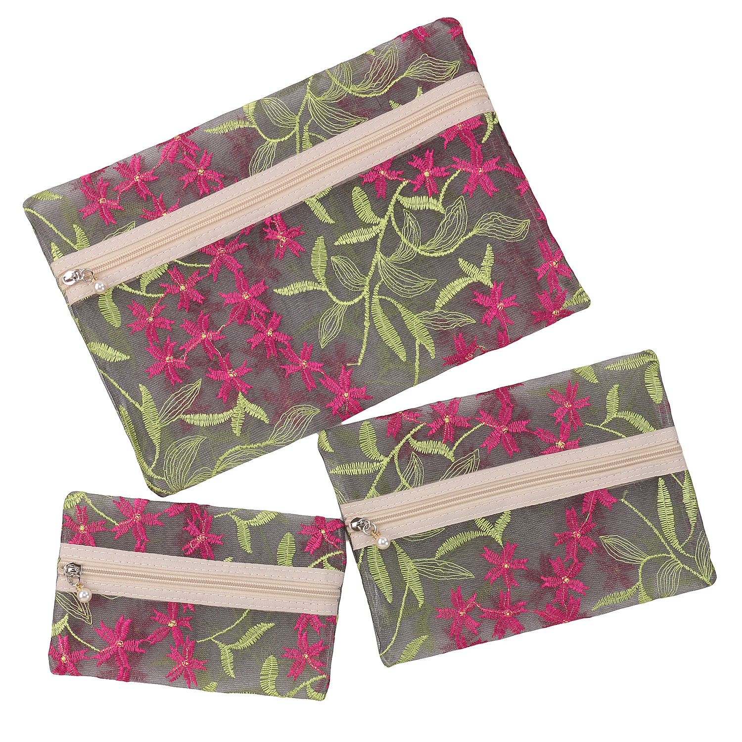 フラワーリーフトリプルポーチ - 画像6