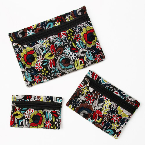 花柄トリプルポーチ - 画像2