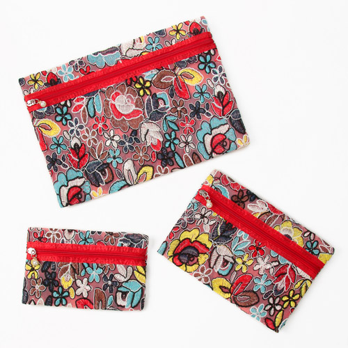 花柄トリプルポーチ - 画像4