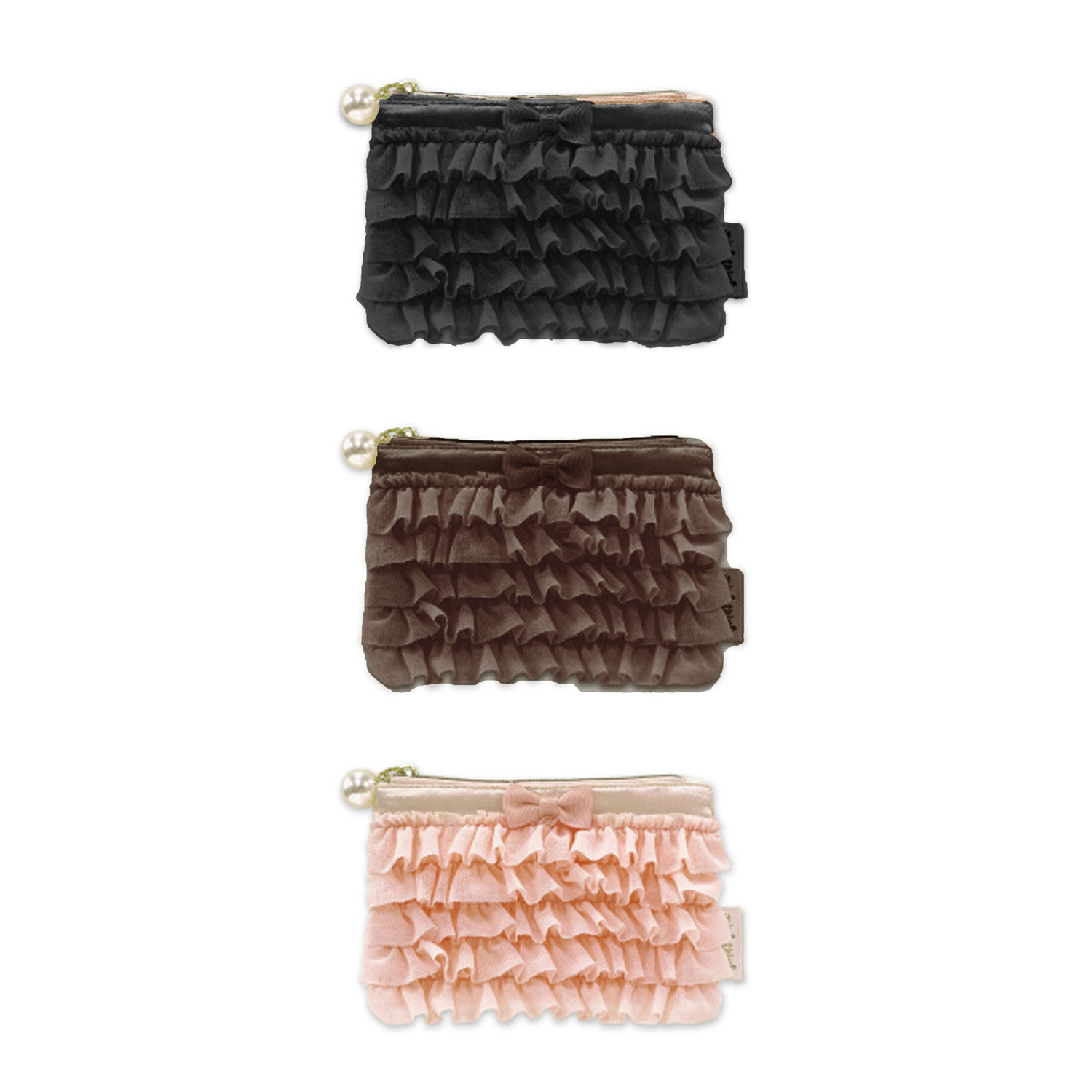 pink trick  フリフリティッシュポーチ