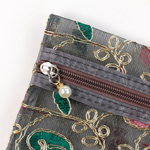 メッシュ ゴールド刺繍 ポーチ 3点セット - 画像4