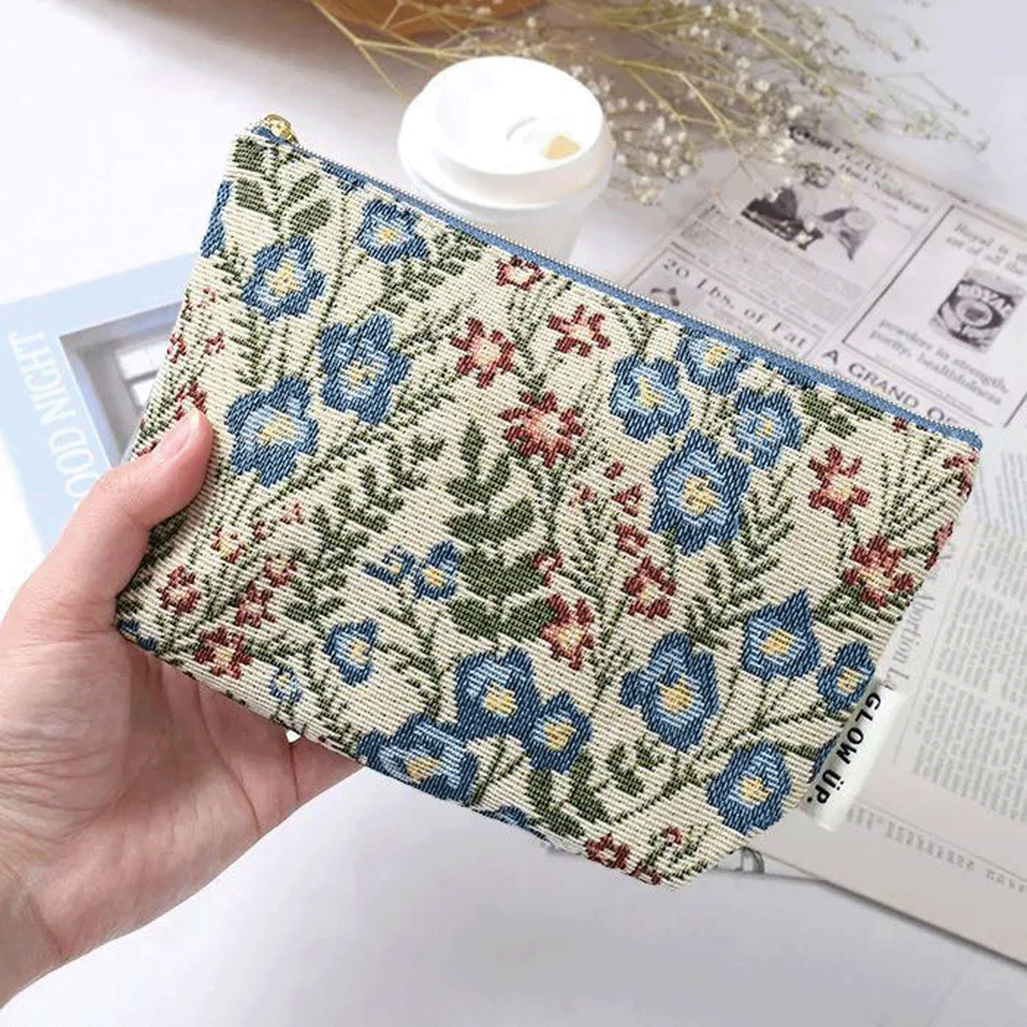 ゴブラン織りマチ付ポーチ - 画像5