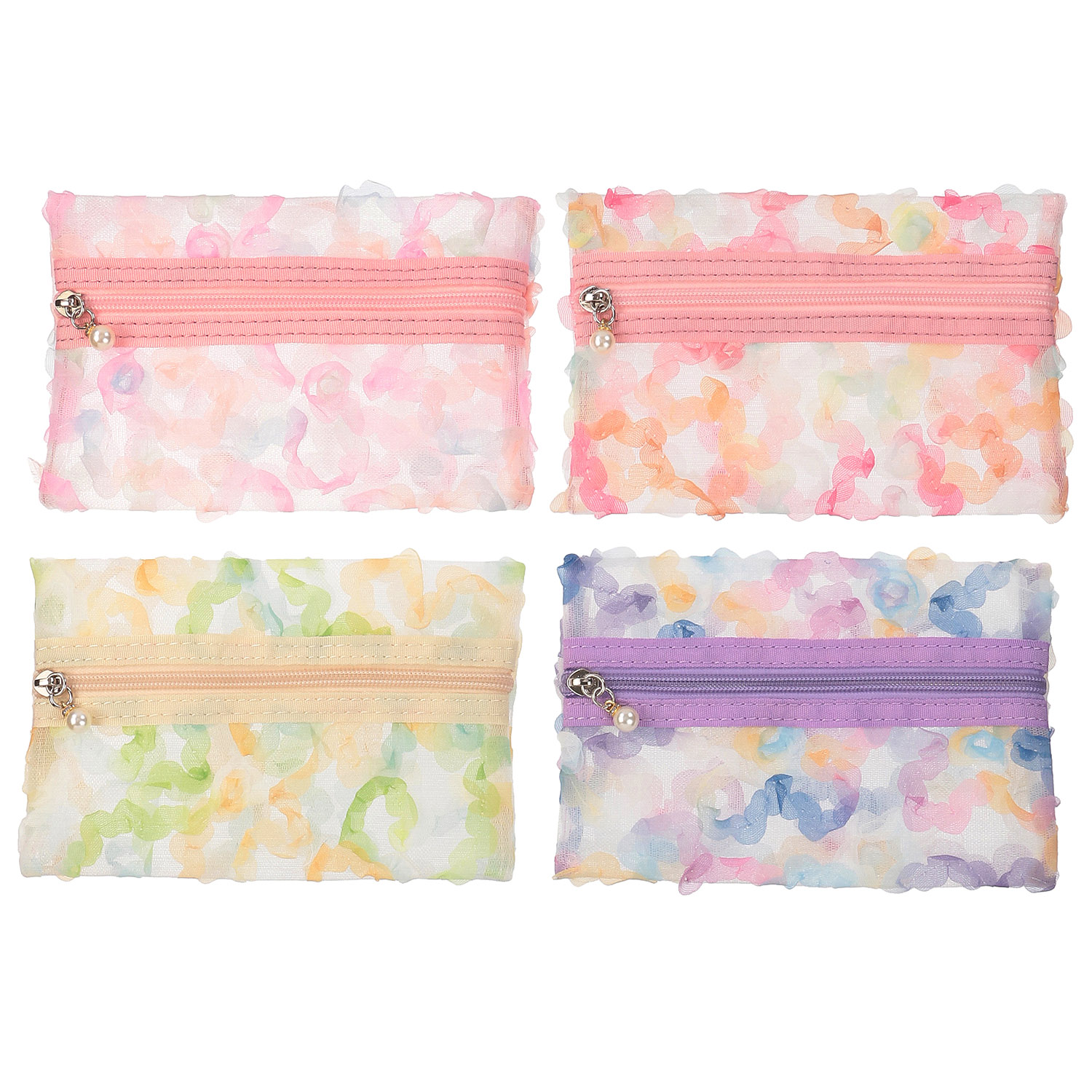 カラフルレーストリプルポーチ