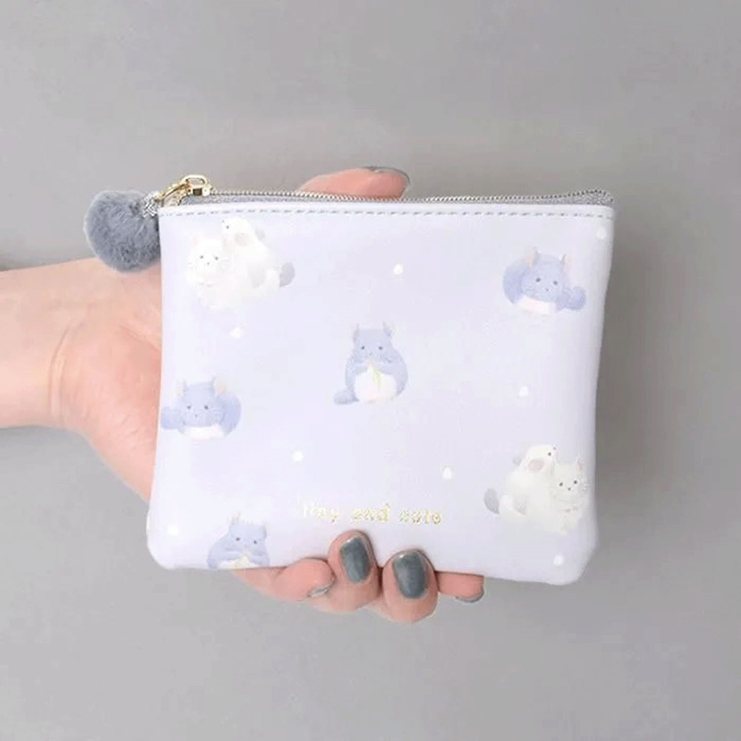 チンチラ・うさぎ フラットポーチ - 画像2