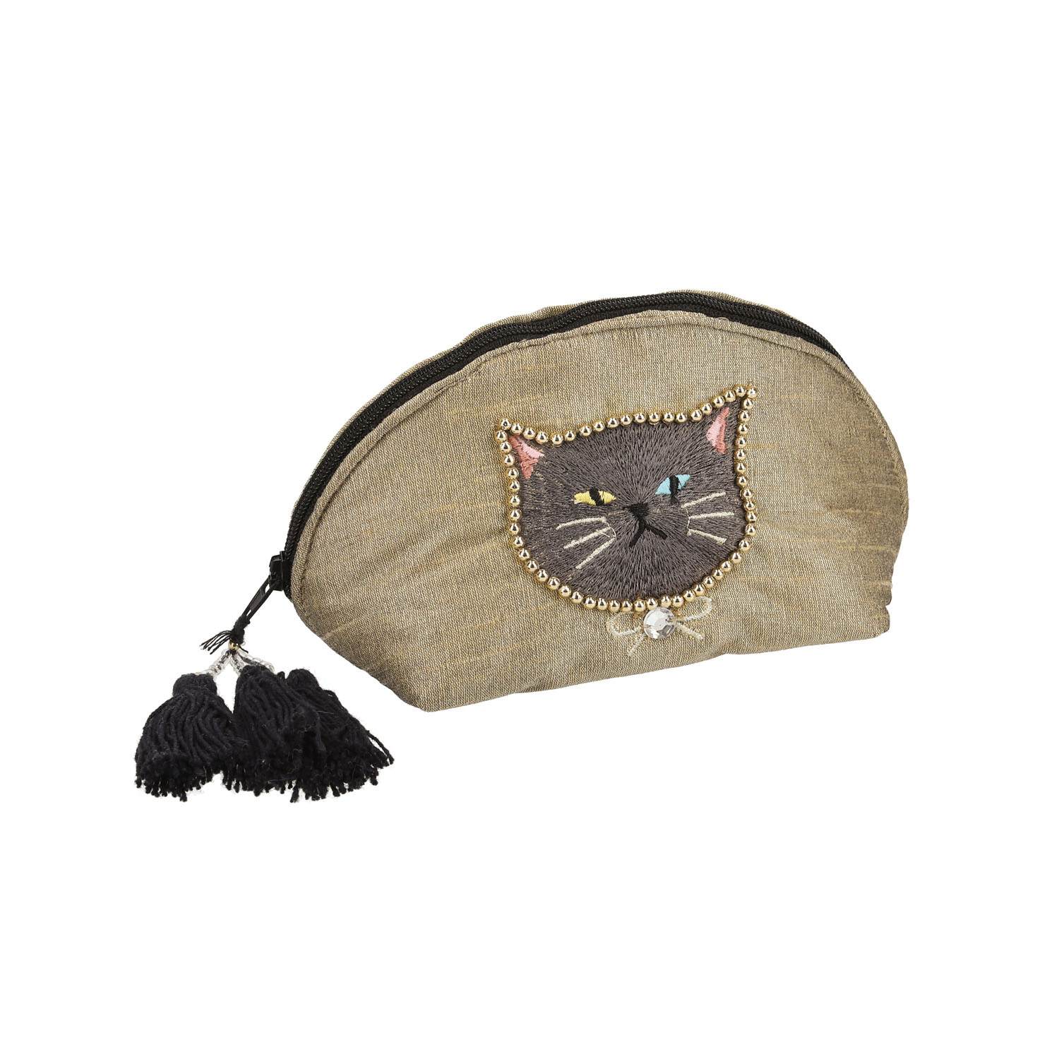 ビジュー＆刺繍ポーチ アイリスキャッツ