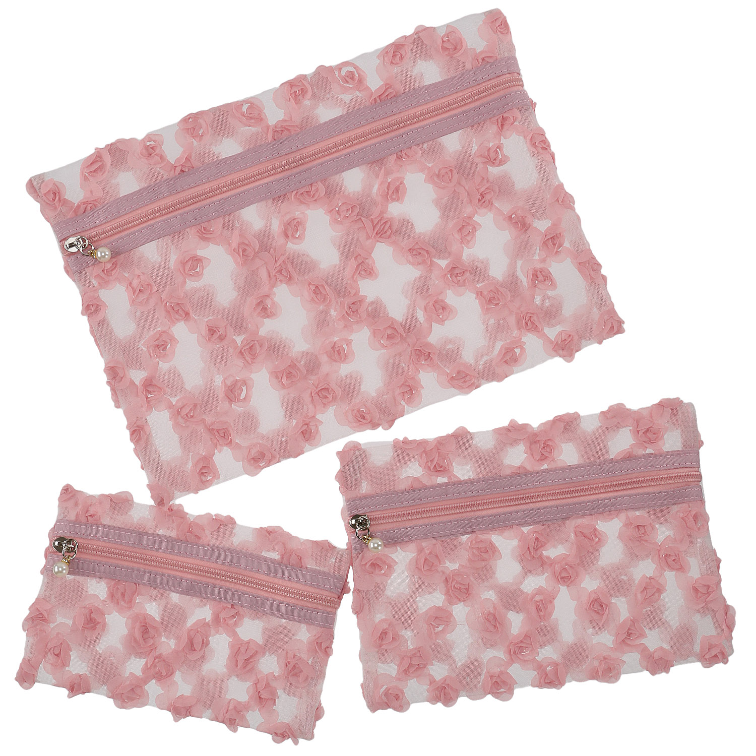 【5月1日より価格改定】メッシユ フラワーチュールポーチ3点セット - 画像4