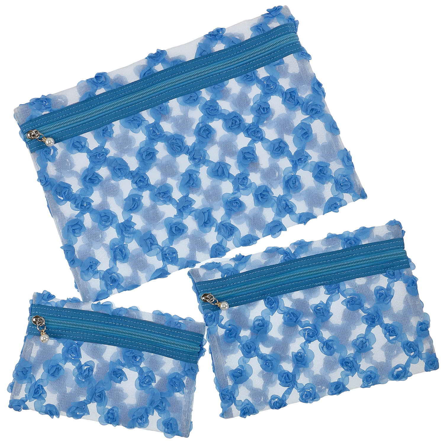 メッシユ フラワーチュールポーチ3点セット - 画像6