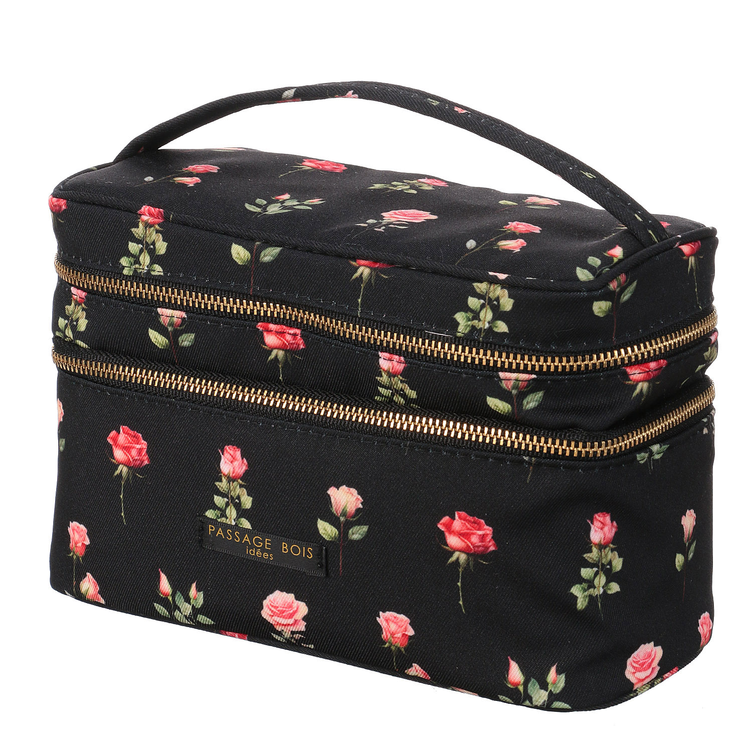 【日本製】 薔薇柄Wバニティポーチ - 画像2