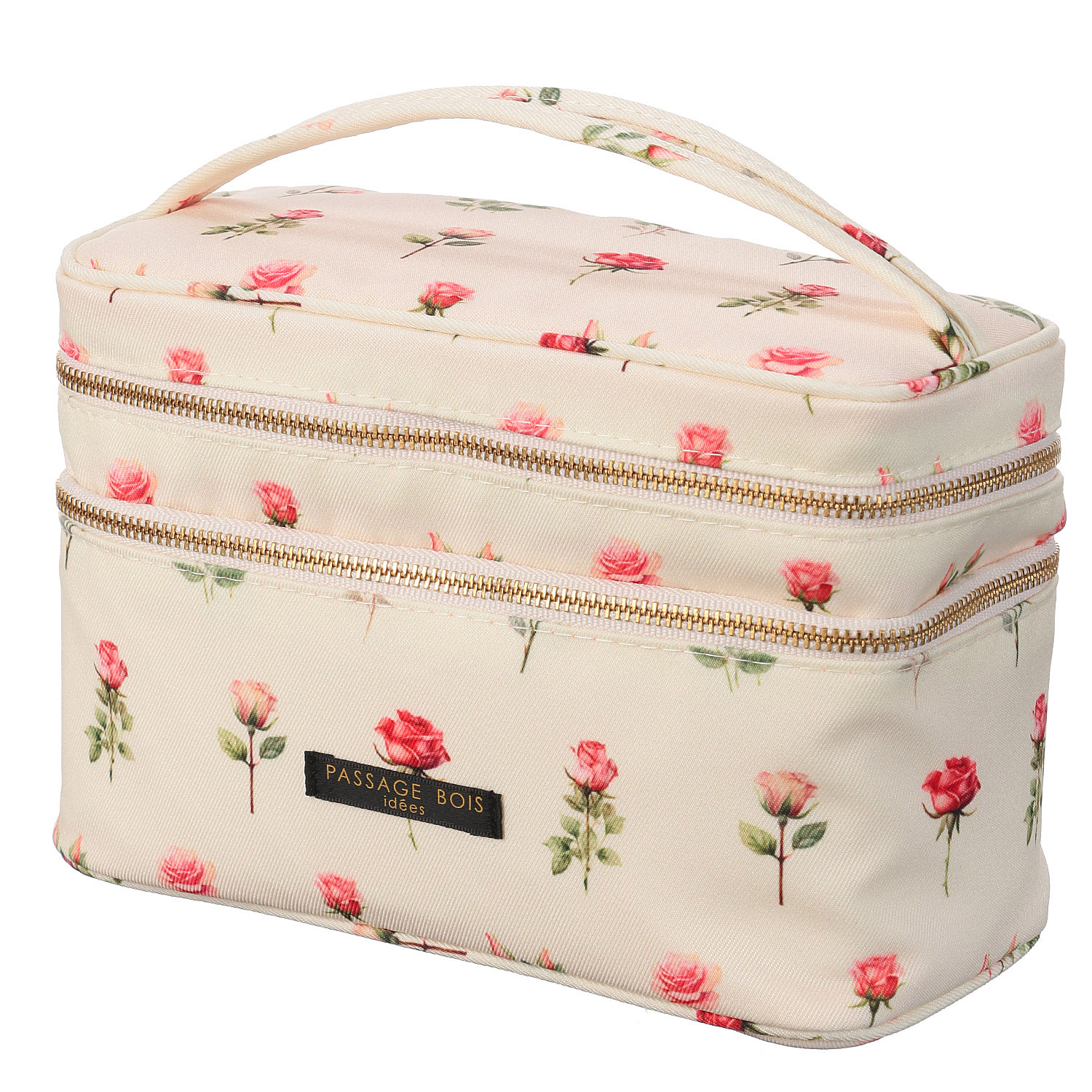 【日本製】 薔薇柄Wバニティポーチ - 画像6