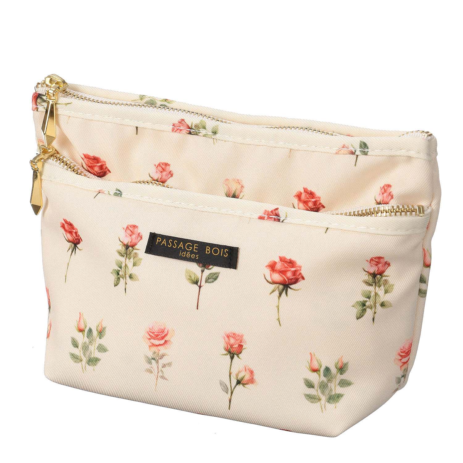 【日本製】 薔薇柄マチ付きポーチ - 画像3