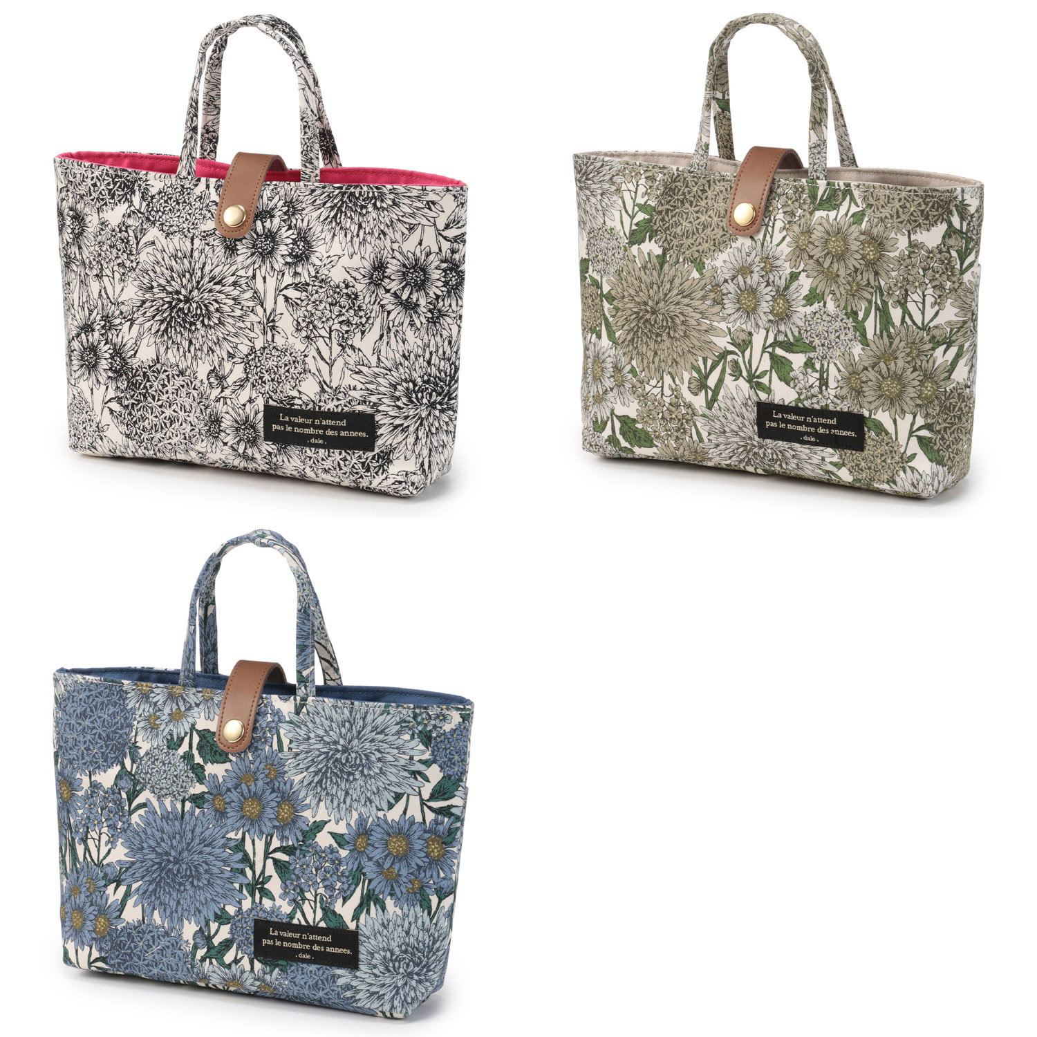 デール ラインドローイングフラワー インナ－ポーチ