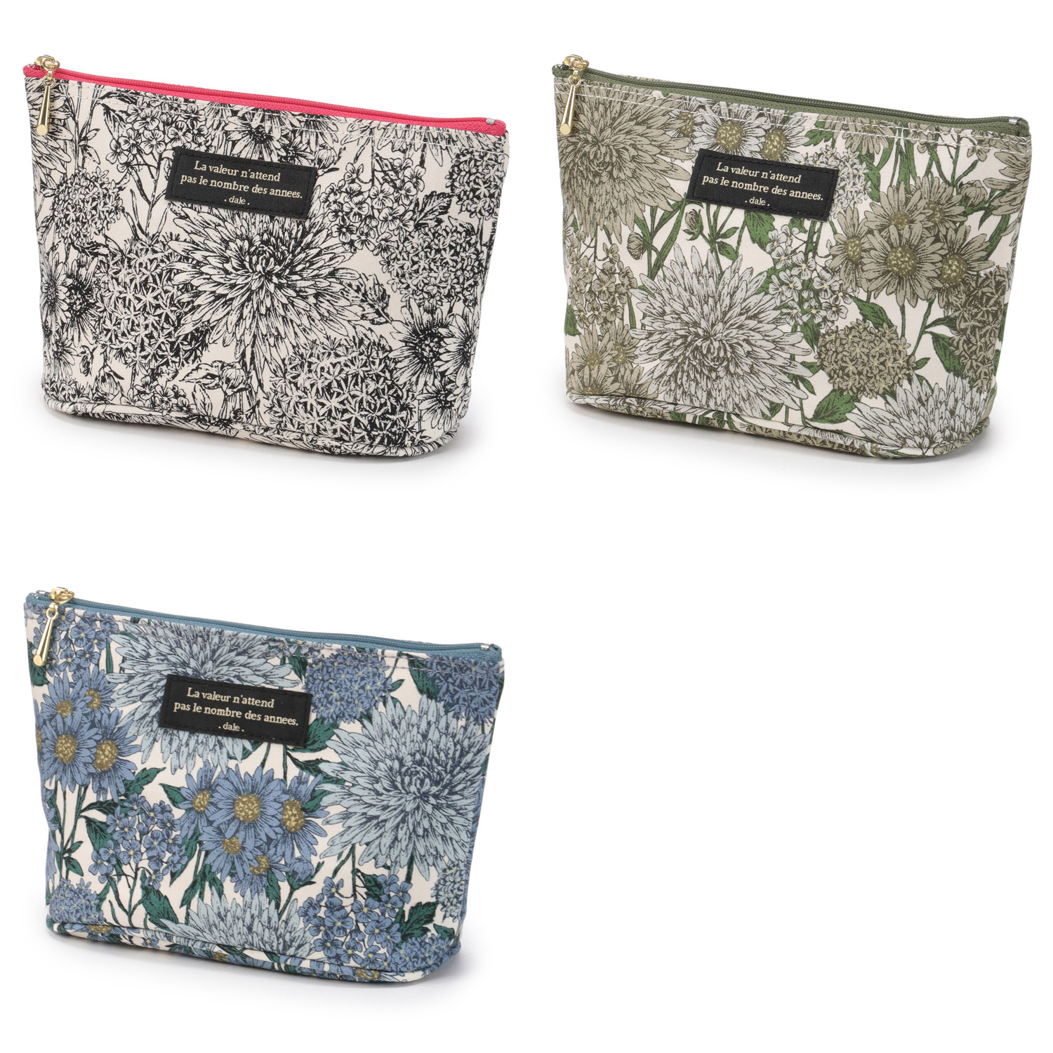 デール ラインドローイングフラワーポーチ