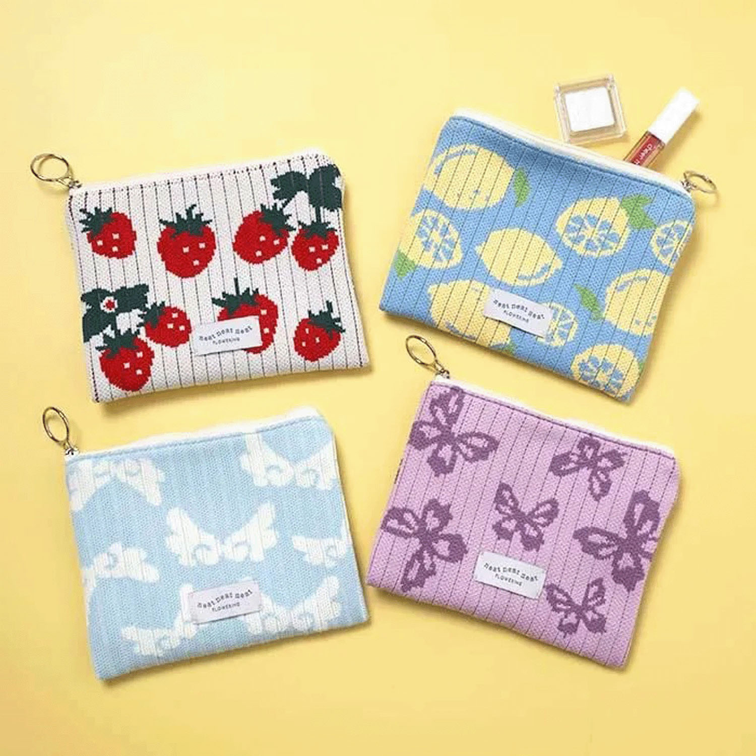 フラットニットポーチ