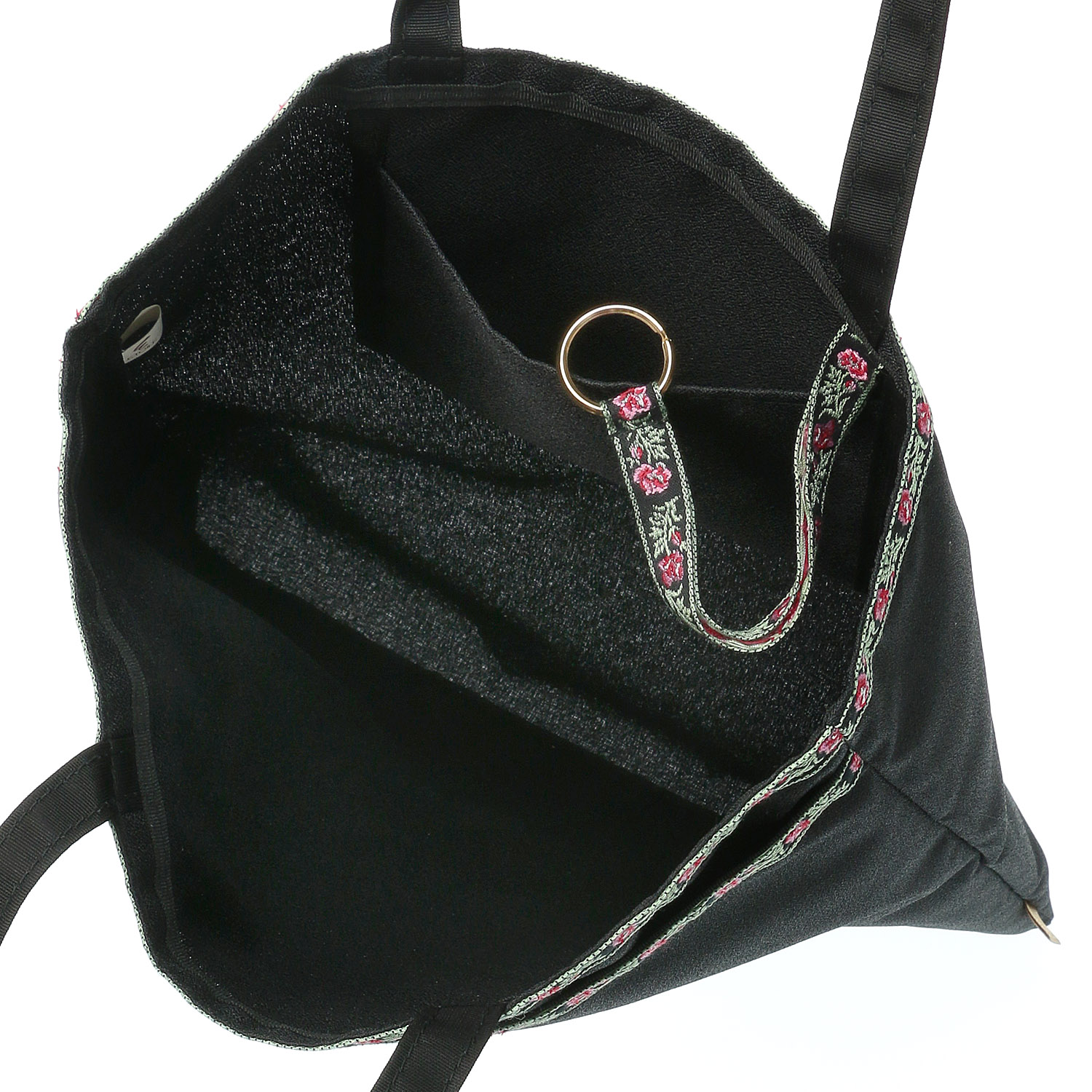 【日本製】  2連薔薇チロリアンテープ トートバッグ - 画像3