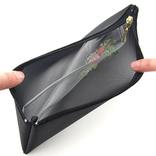 薔薇＆四つ葉 横長型メッシュポーチ - 画像2