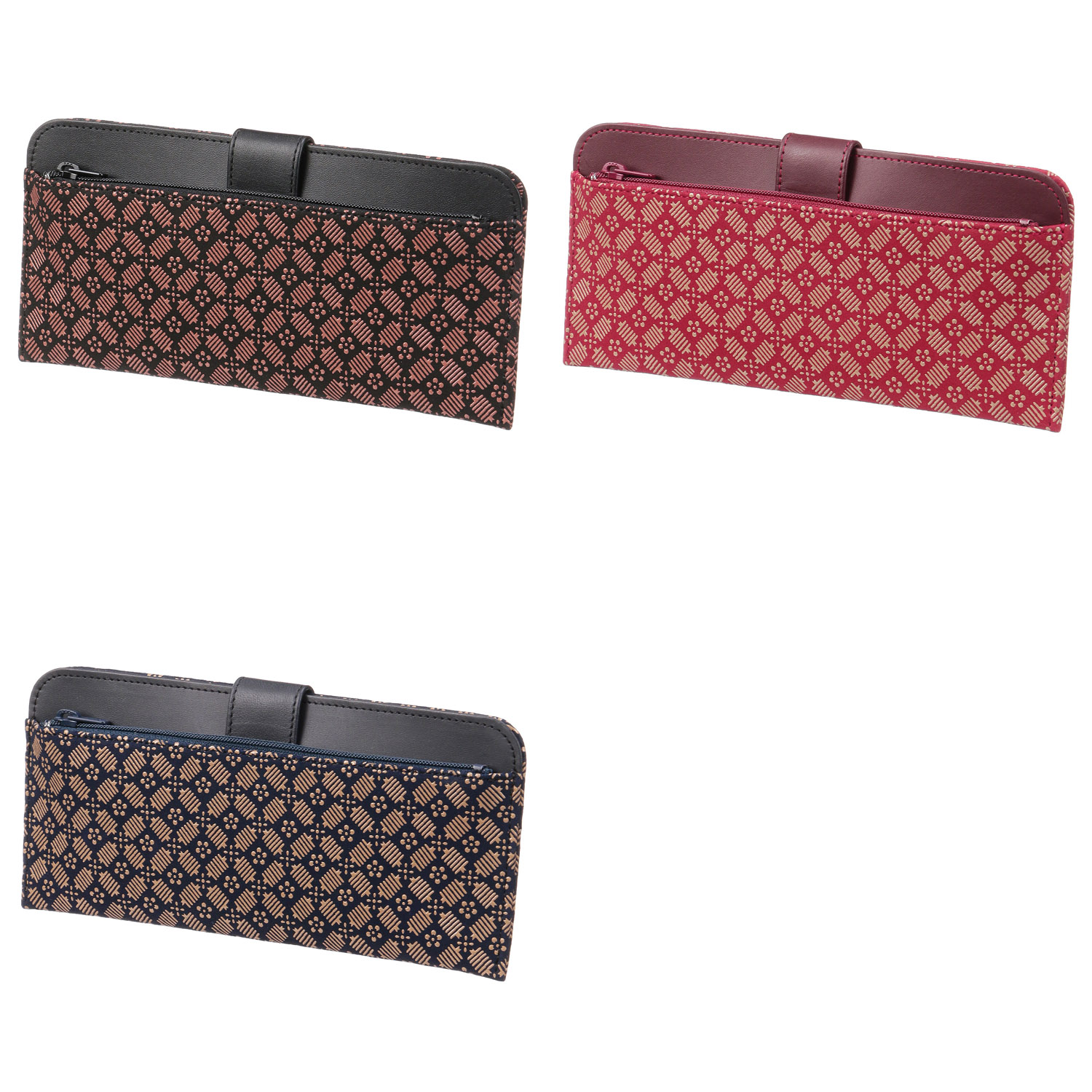 印伝 2107薄型長財布 梅糸巻格子