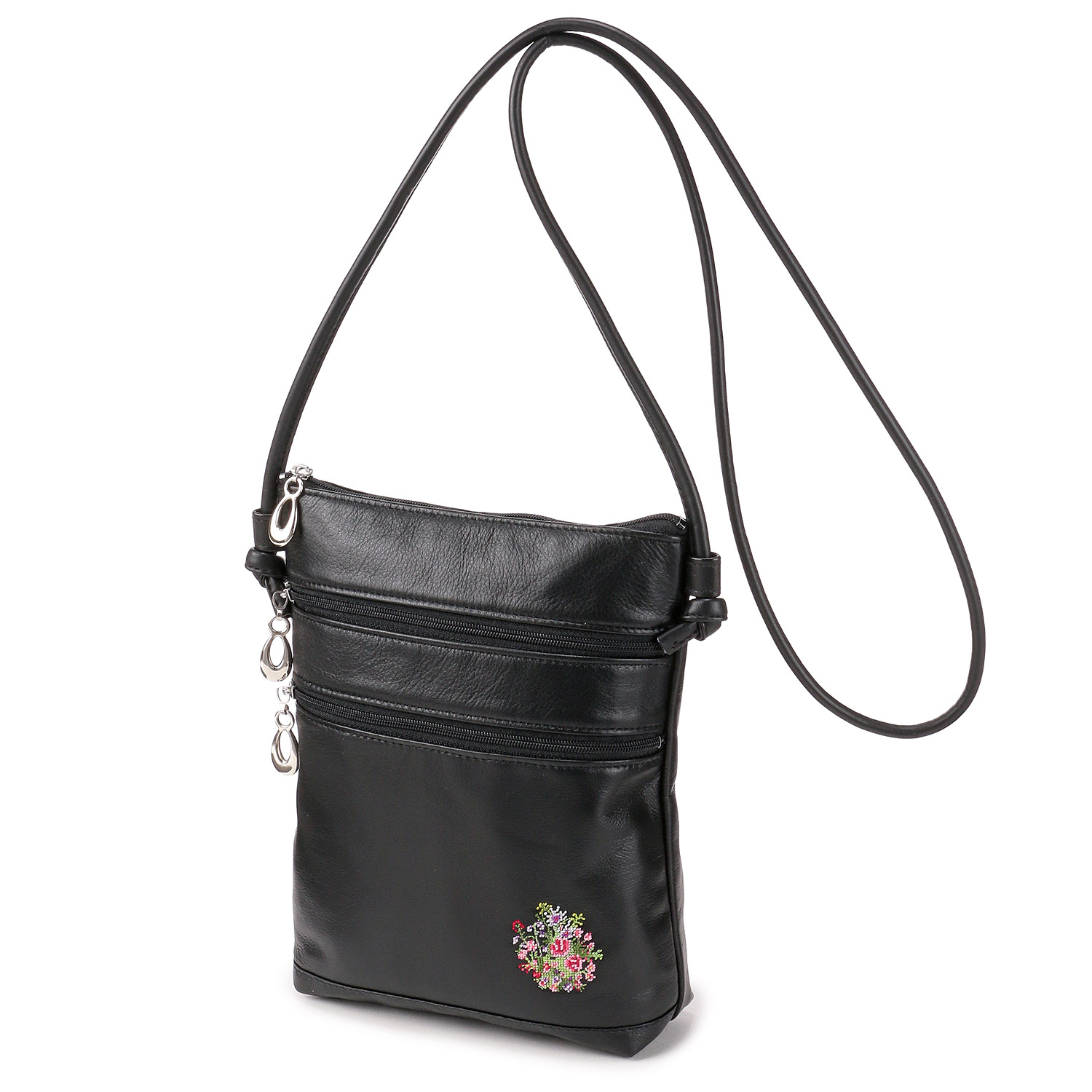 【日本製】 夢詩集 ベルフルールタテ型3段ファスナーポシェット