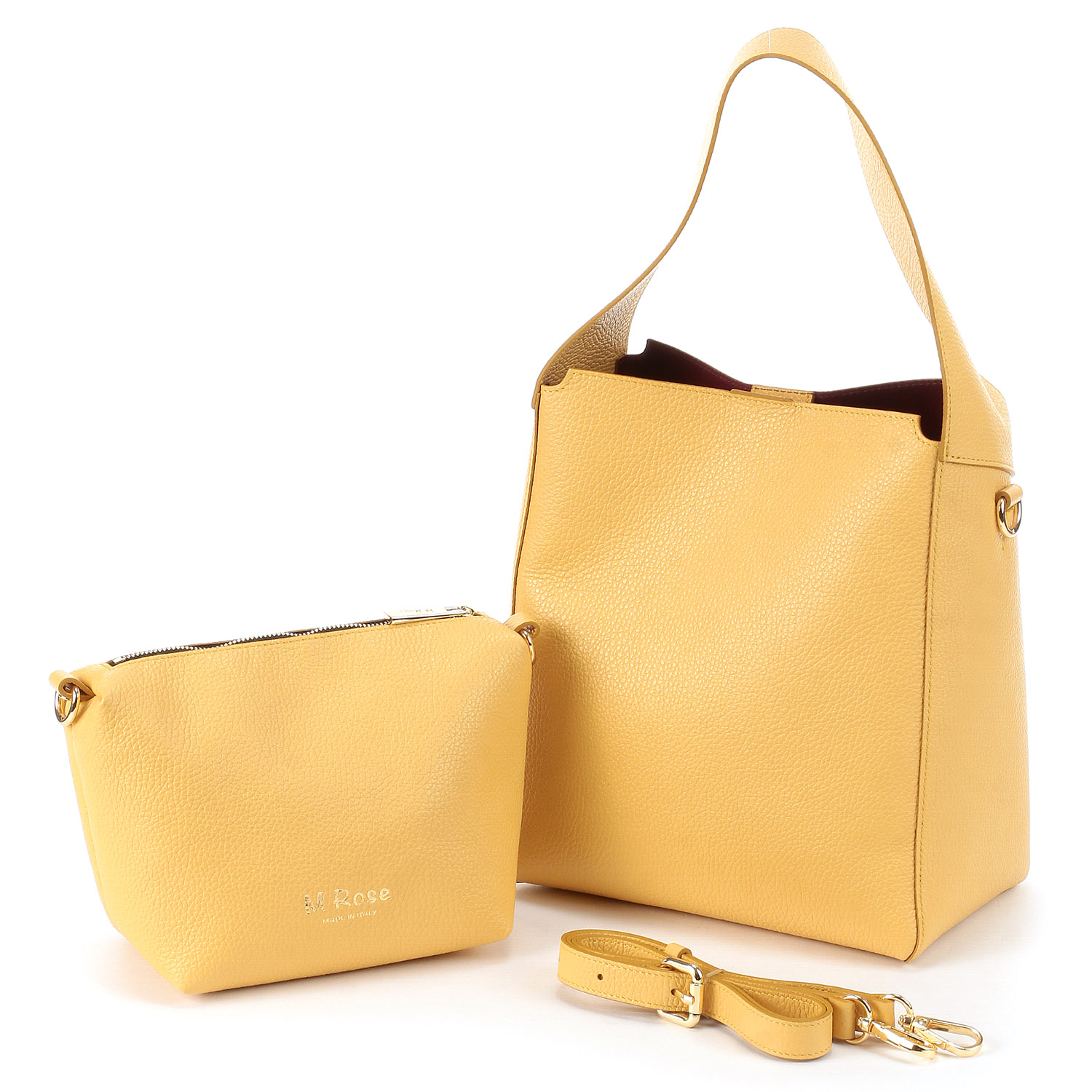 M Rose レザーショッパーポーチ付きワンショルダーバッグ - 画像3